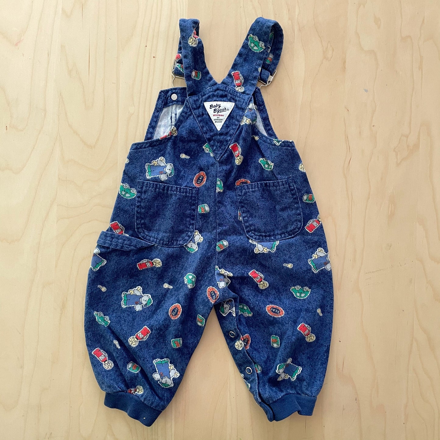 Baby B’gosh Bear Fuel Pump Overalls - Yellow Clover Vintage Kids Clothes