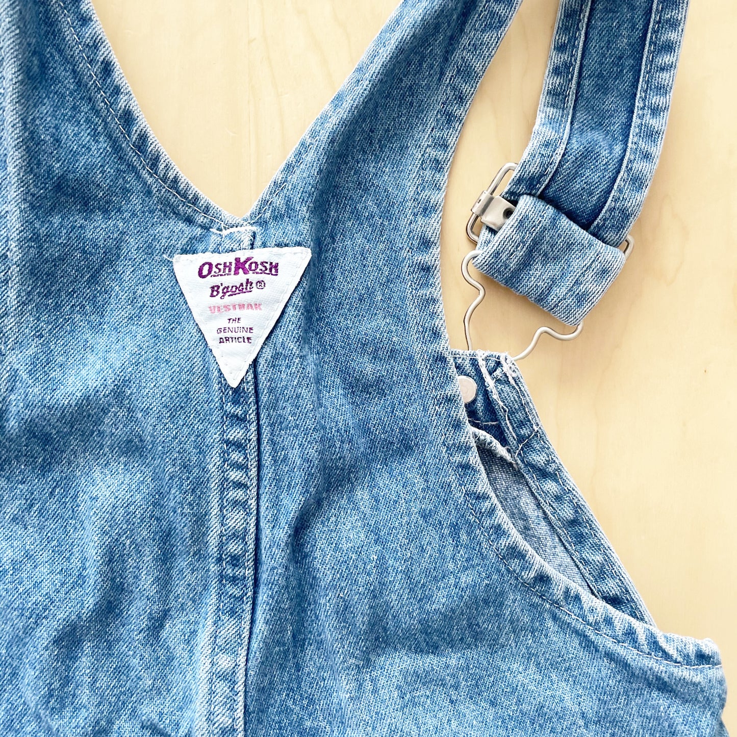 OshKosh Medium Wash Overalls - Yellow Clover Vintage Kids Clothes
