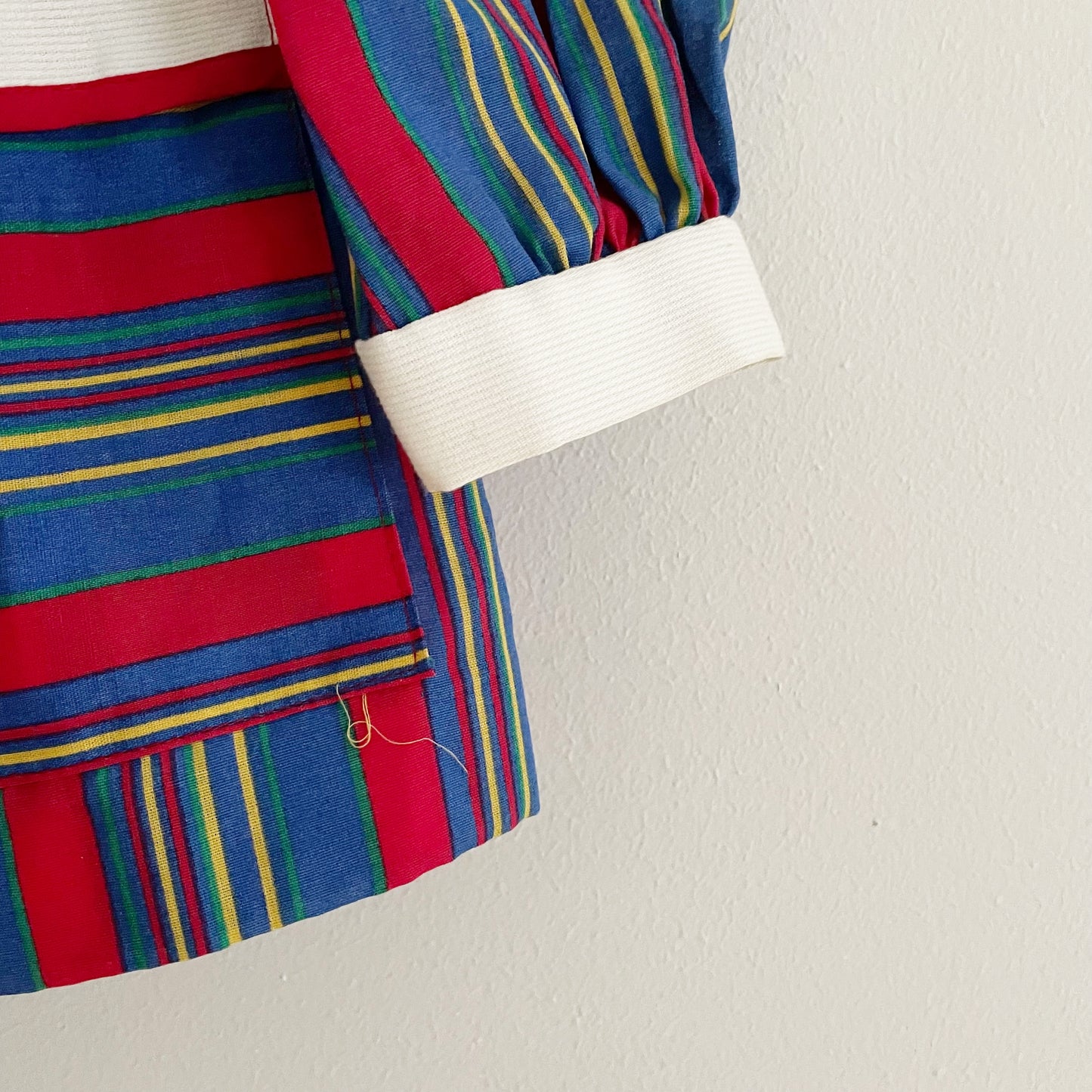 JC Penney Striped Embroidered Collar Dress - Yellow Clover Vintage Kids Clothes