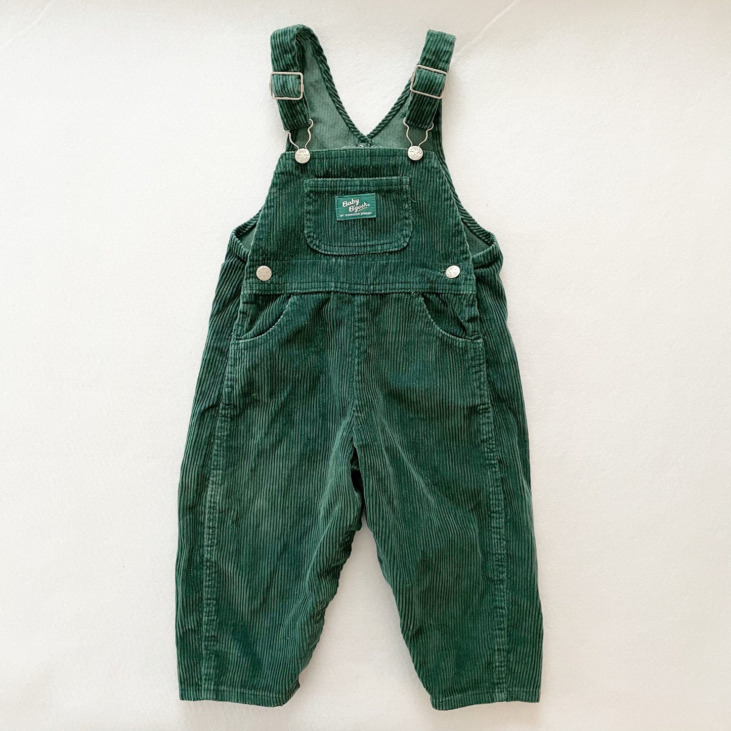 Baby B’gosh Forest Green Cord Overalls - Yellow Clover Vintage Kids Clothes