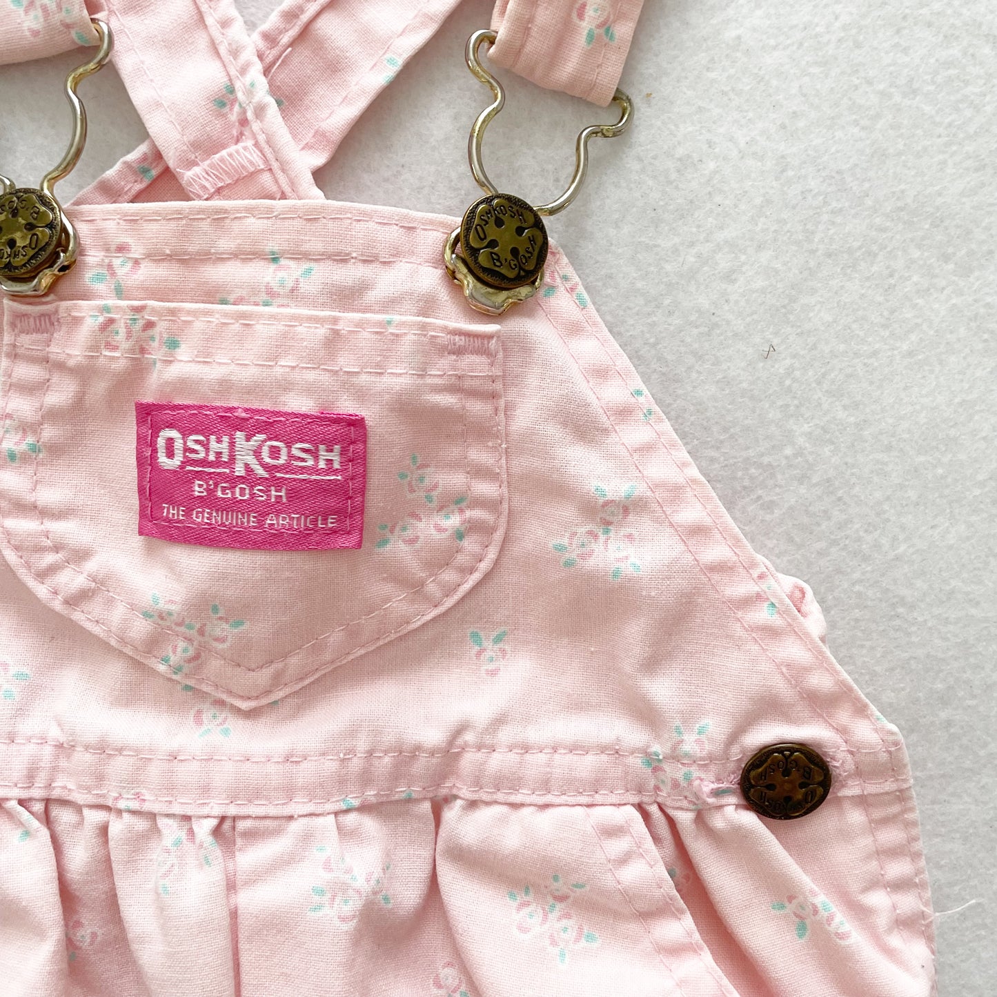 OshKosh Dainty Floral Overalls - Yellow Clover Vintage Kids Clothes