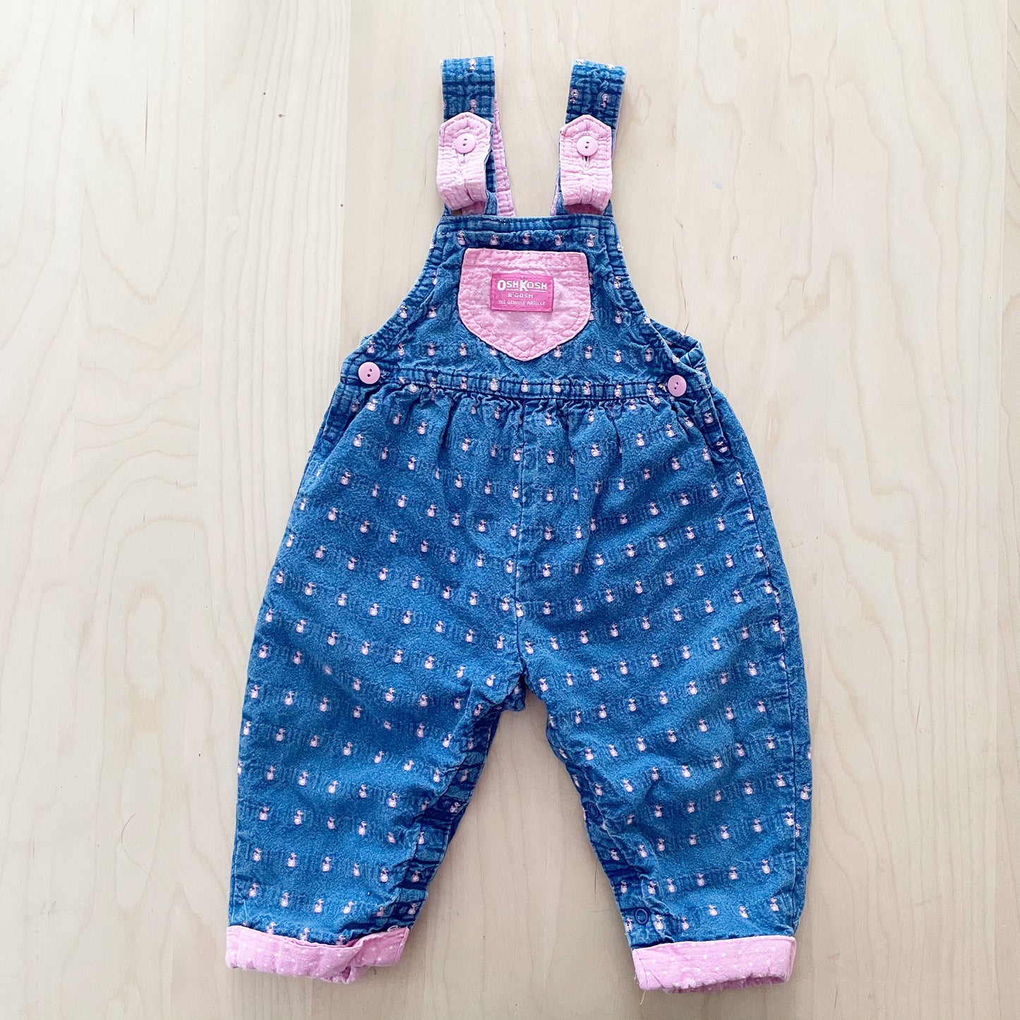 OshKosh Duck Embroidered Overalls - Yellow Clover Vintage Kids Clothes