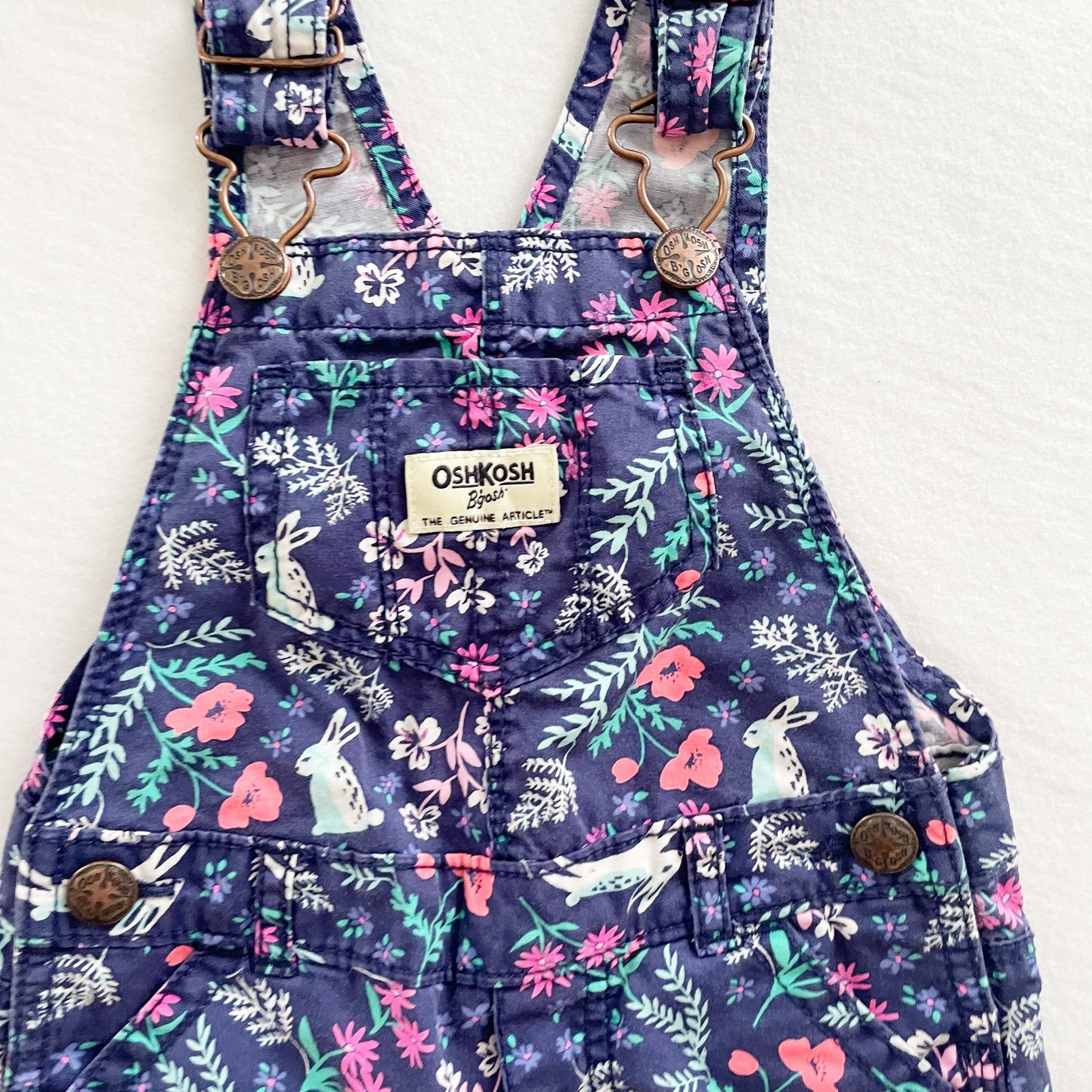 OshKosh Bunny Floral Overalls