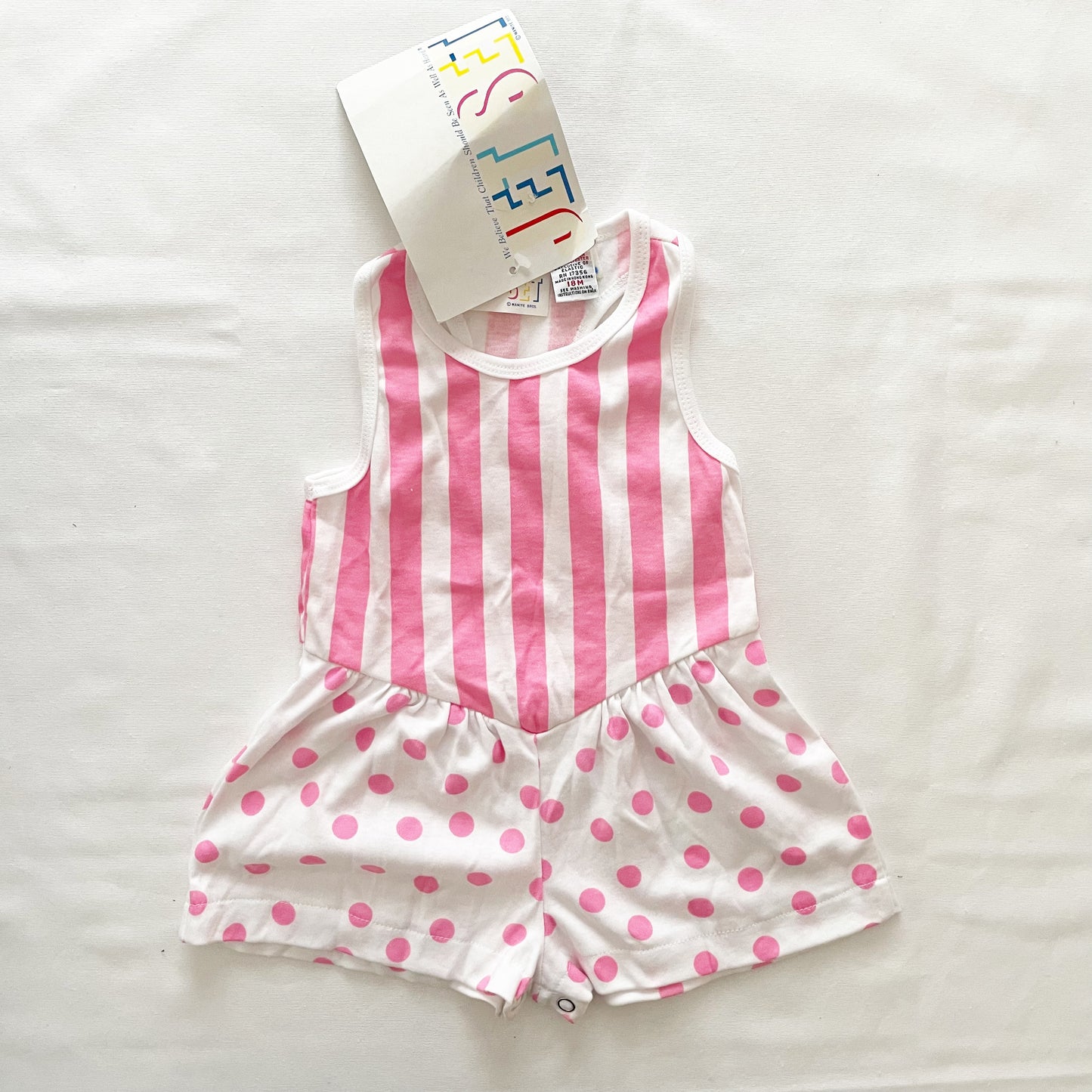 Jet Set Striped Polka Dot Romper • 18m