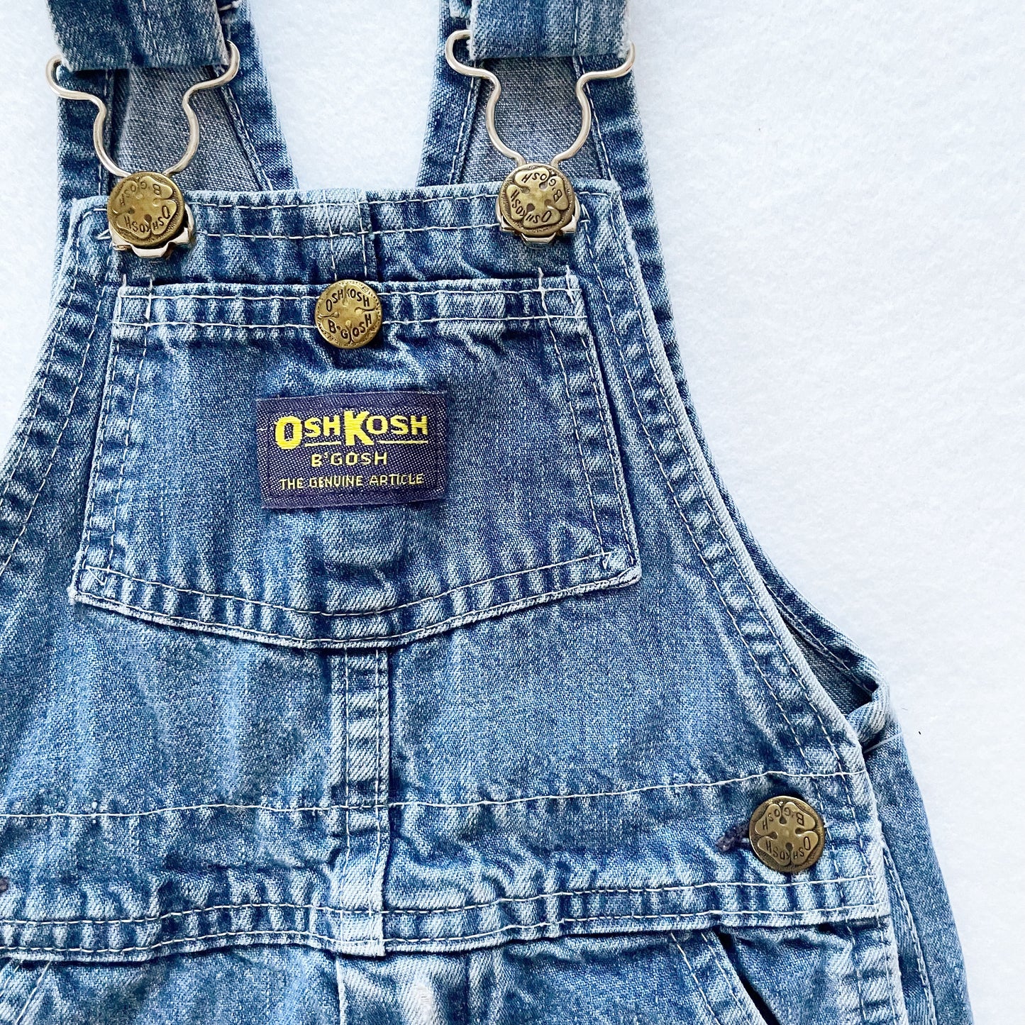 OshKosh Classic Denim Overalls - Yellow Clover Vintage Kids Clothes