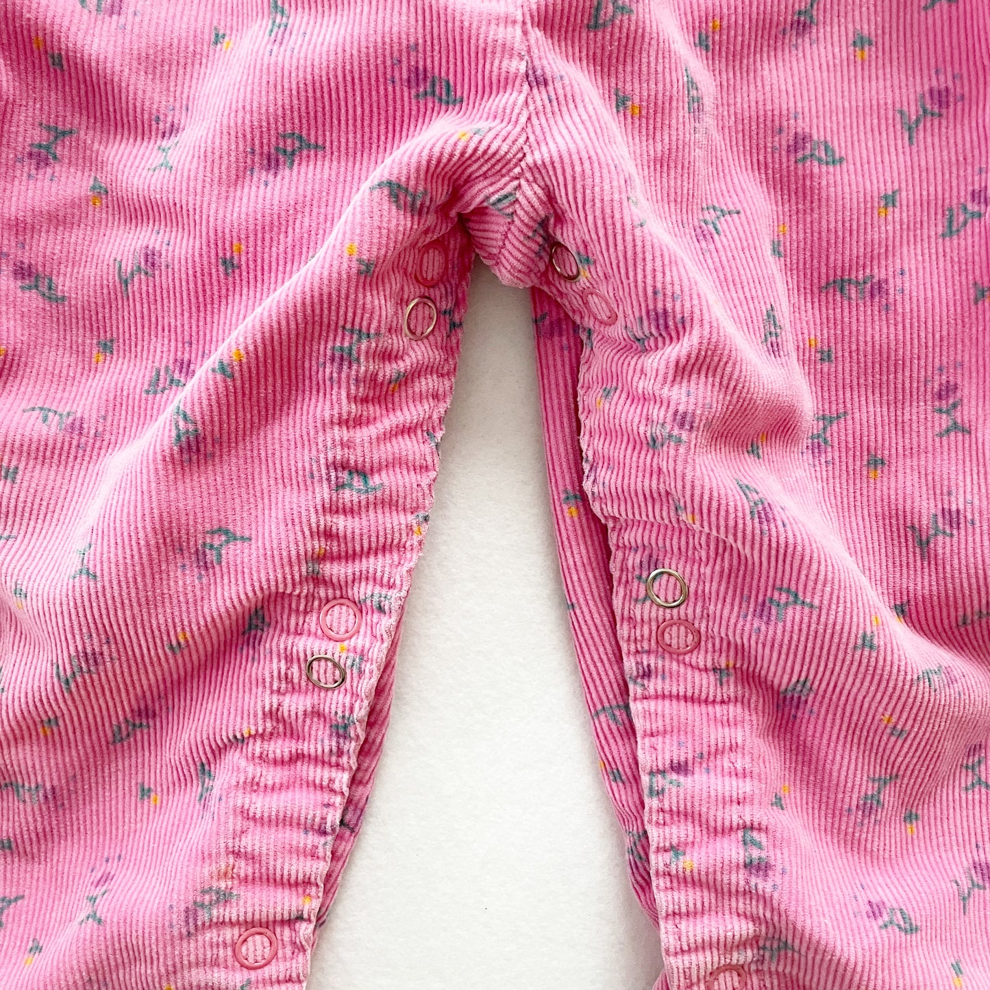 OshKosh Fine Cord Floral Print Overalls Set
