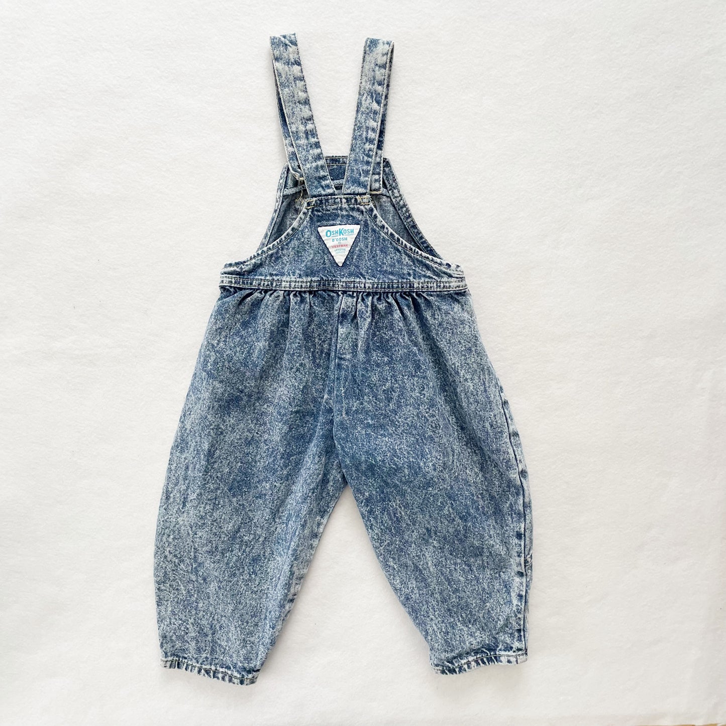 OshKosh Acid Wash Bubble Overalls - Yellow Clover Vintage Kids Clothes
