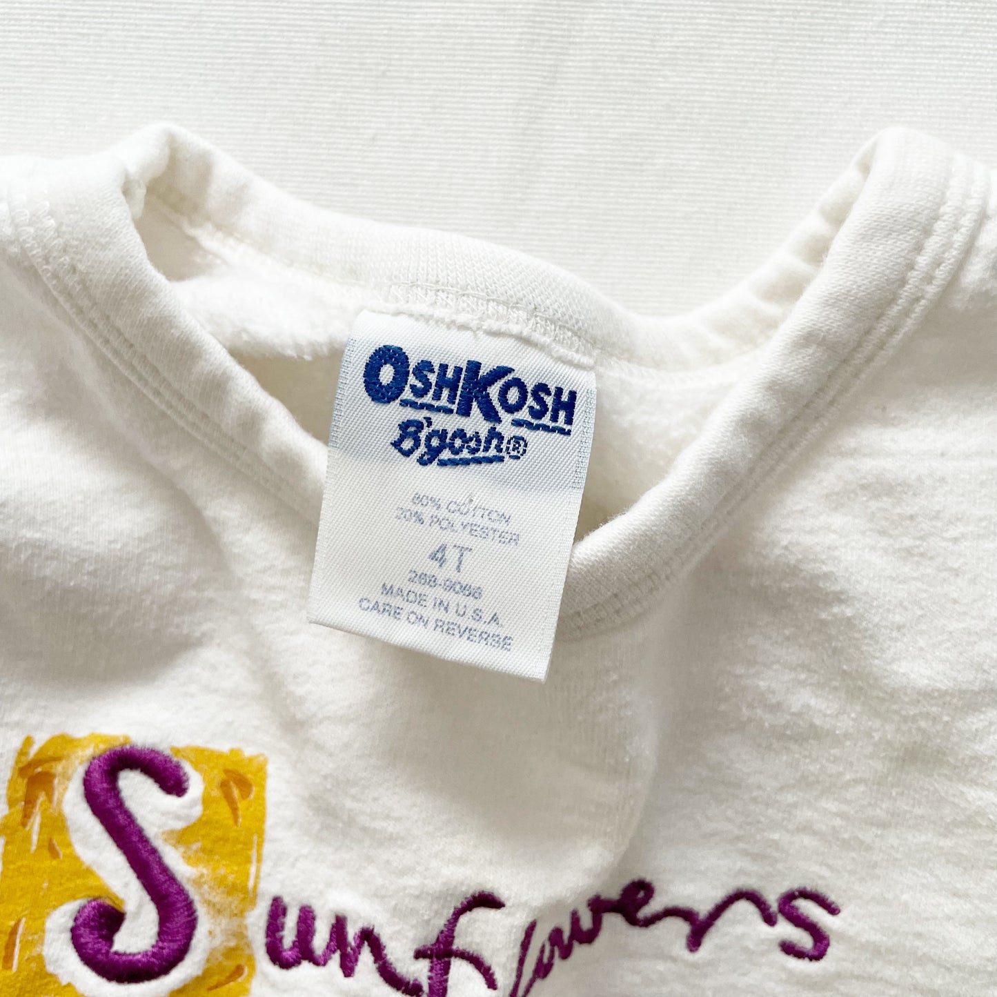 OshKosh Sunflowers Graphic Sweatshirt - Yellow Clover Vintage Kids Clothes