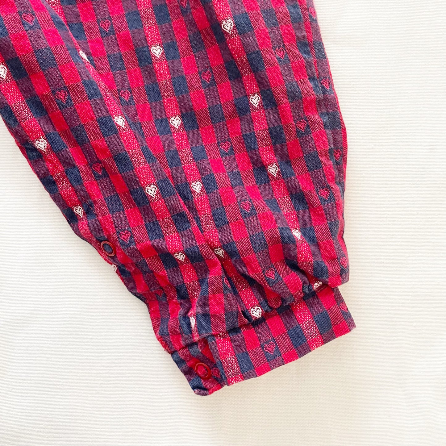 Baby B’gosh Heart Woven Gingham Cuffed Overalls