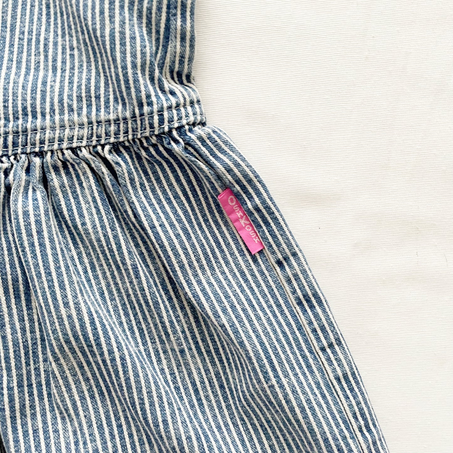 OshKosh Acid Wash Hickory Stripe Dress - Yellow Clover Vintage Kids Clothes