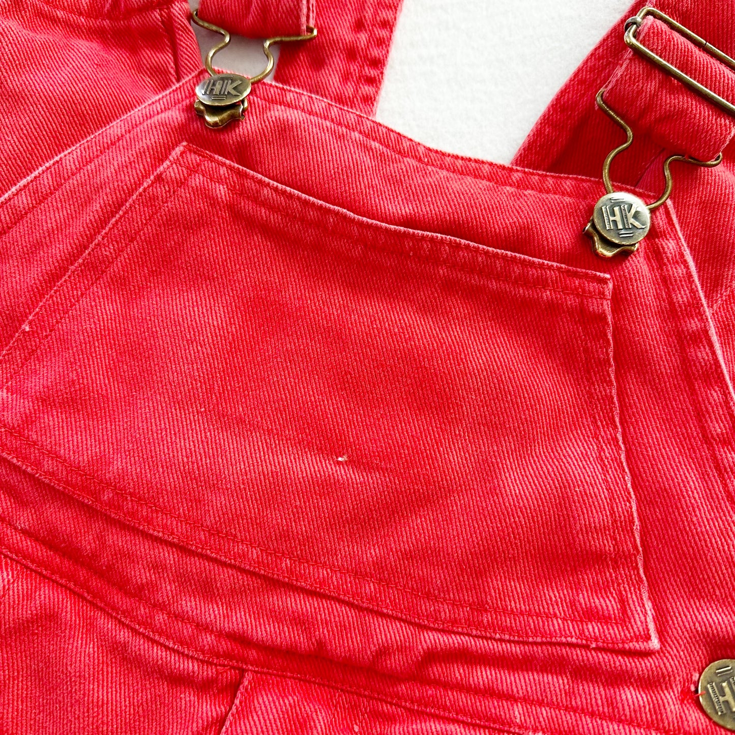Happy Kids Red Overalls - Yellow Clover Vintage Kids Clothes