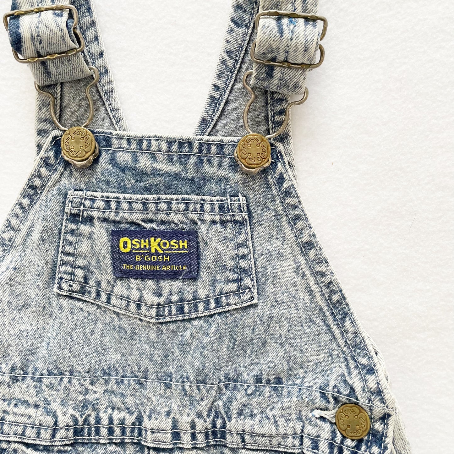 OshKosh Acid Wash Shortalls - Yellow Clover Vintage Kids Clothes