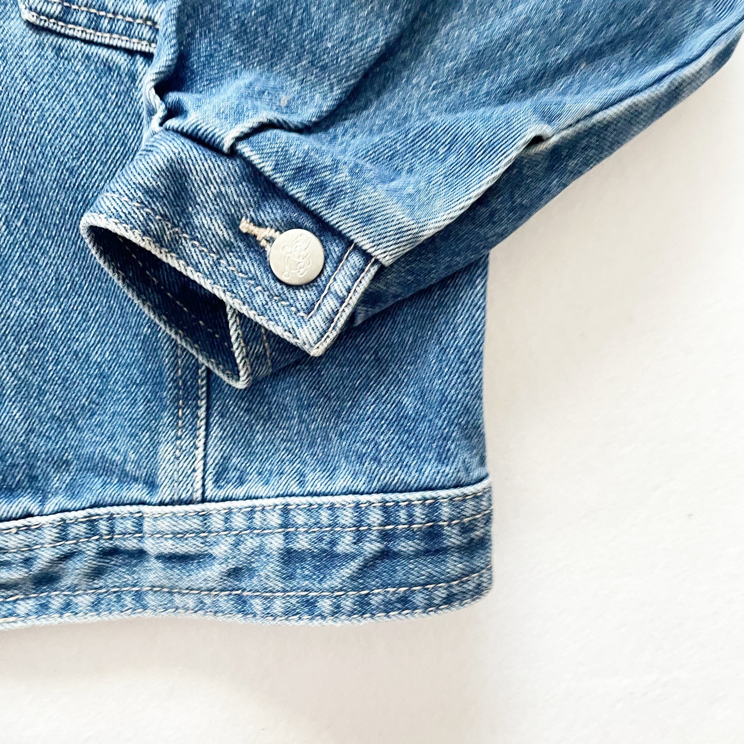 Winnie the Pooh Patch Denim Jacket - Yellow Clover Vintage Kids Clothes