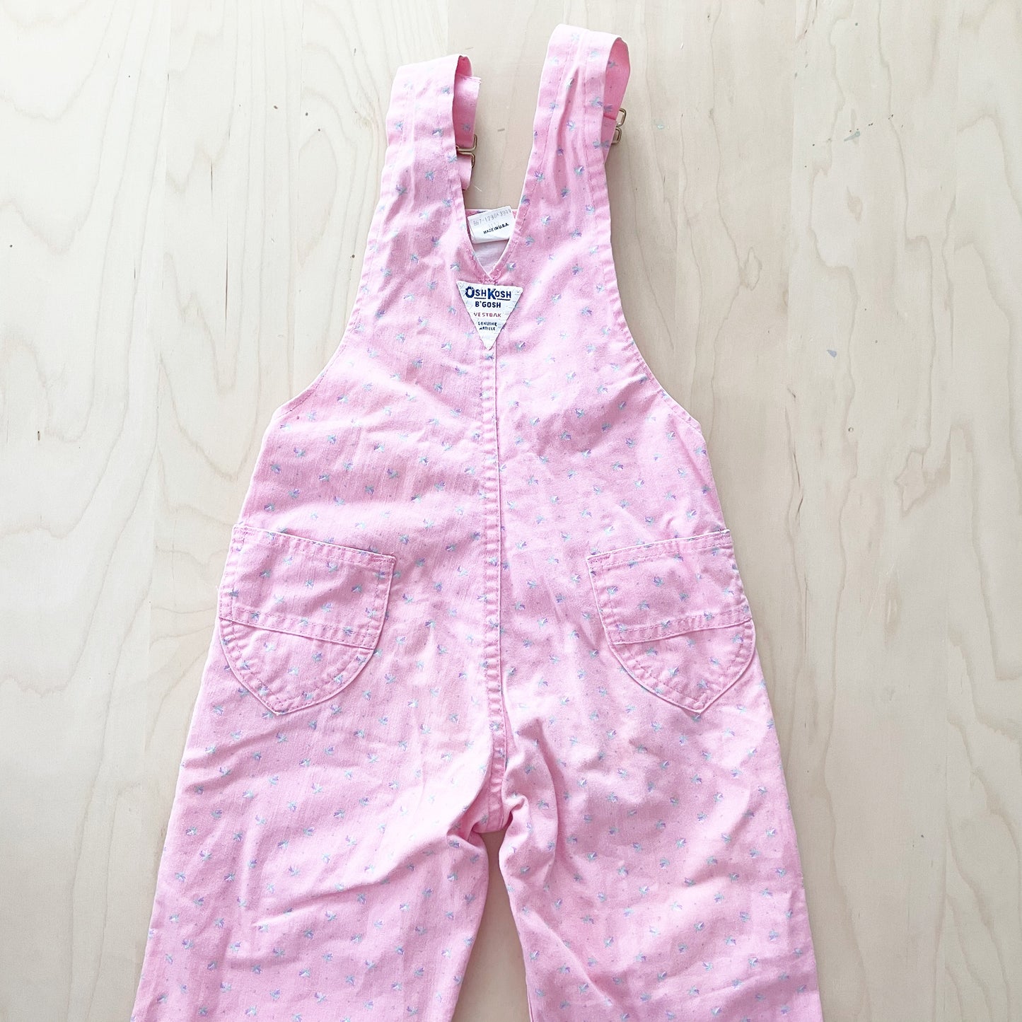 Vintage OshKosh Dainty Floral Overalls - Yellow Clover Vintage Kids Clothes
