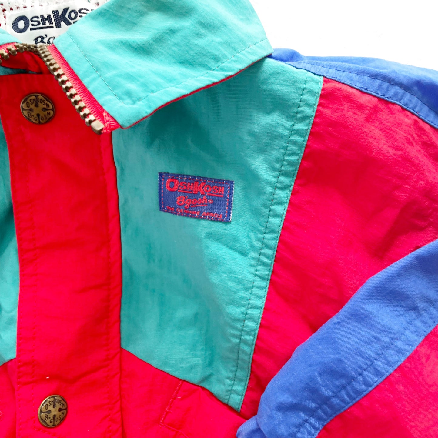 OshKosh Nylon Colorblock Jacket - Yellow Clover Vintage Kids Clothes