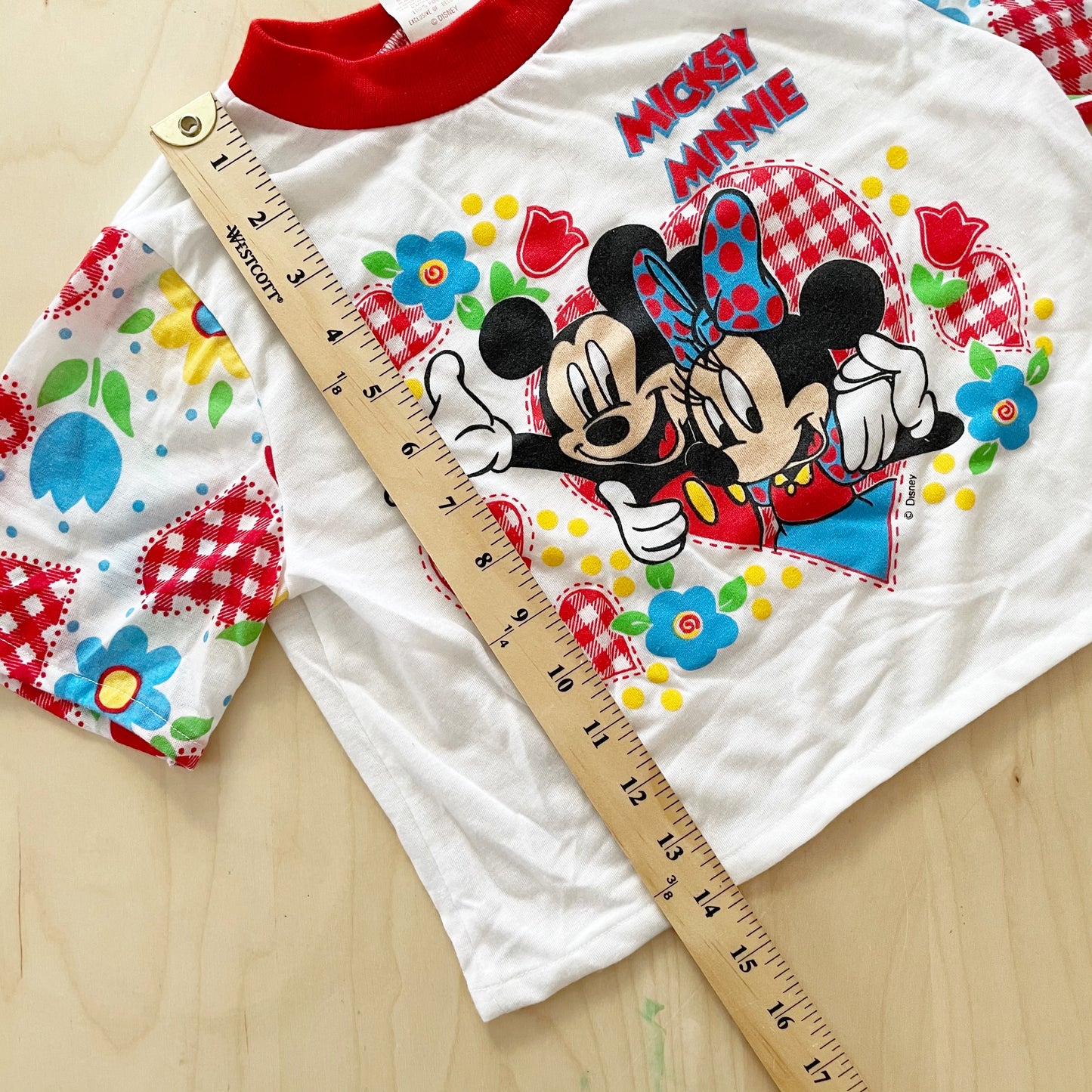 Vintage Mickey + Minnie Pajama Top - Yellow Clover Vintage Kids Clothes