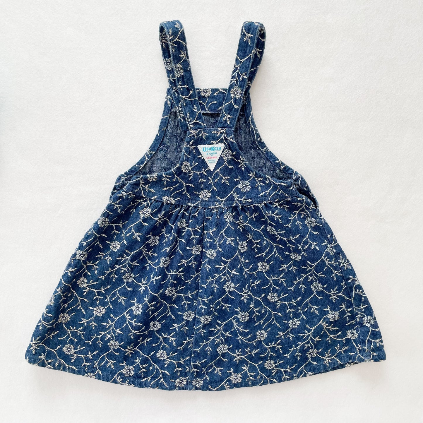 OshKosh Floral Woven Denim Skirtall - Yellow Clover Vintage Kids Clothes
