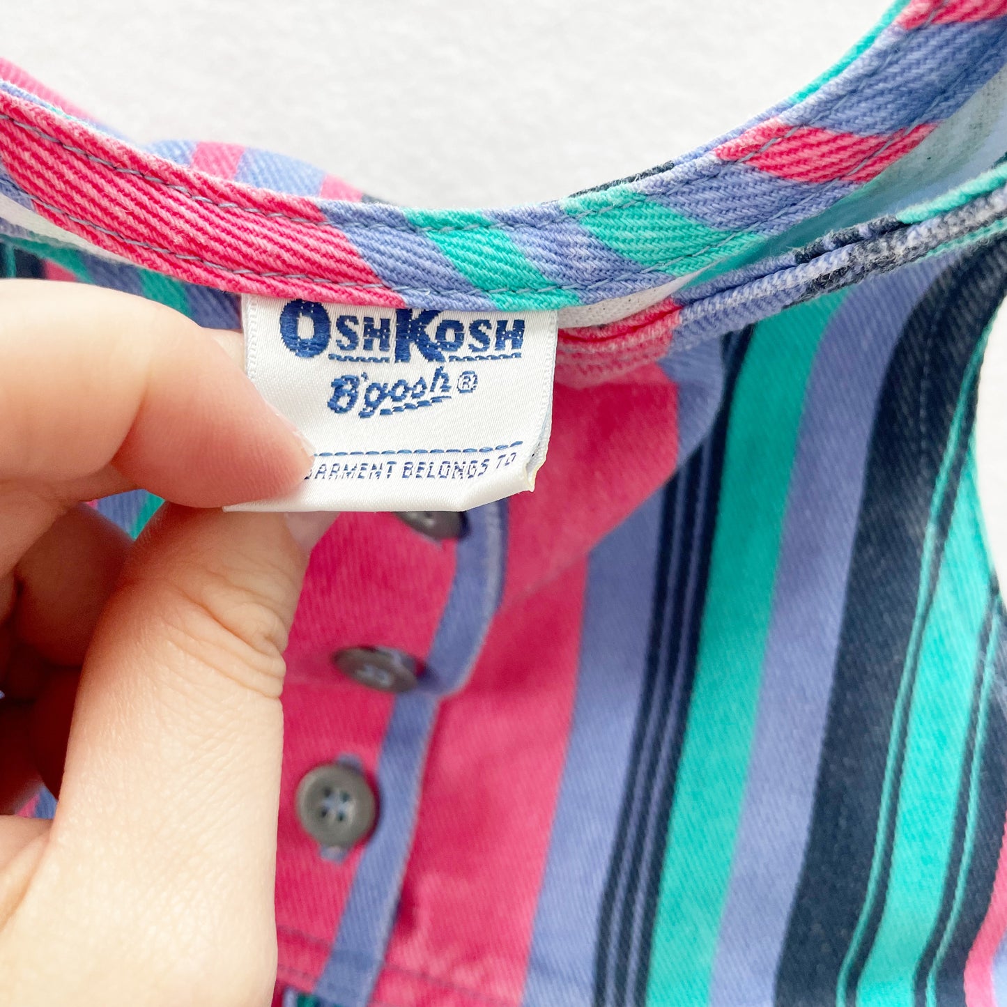OshKosh Striped Denim Dress - Yellow Clover Vintage Kids Clothes