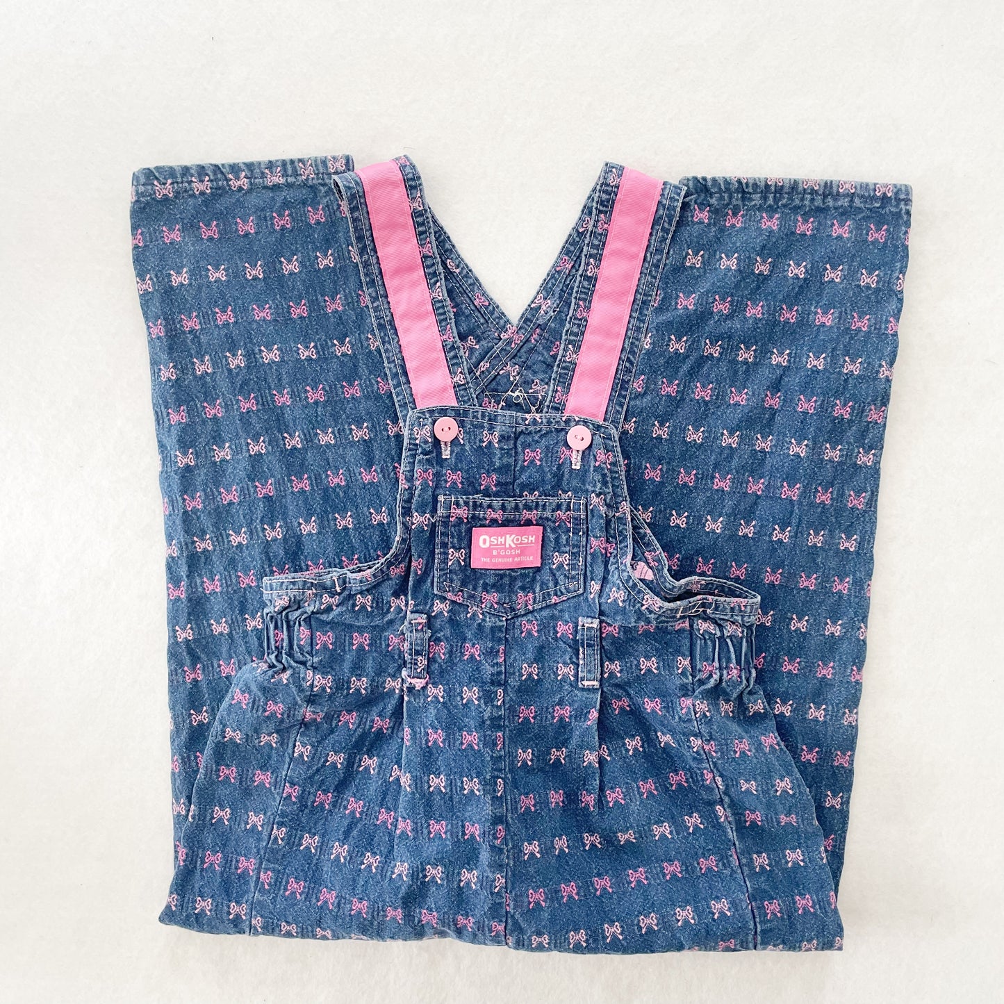 OshKosh Bow Woven Overalls - Yellow Clover Vintage Kids Clothes