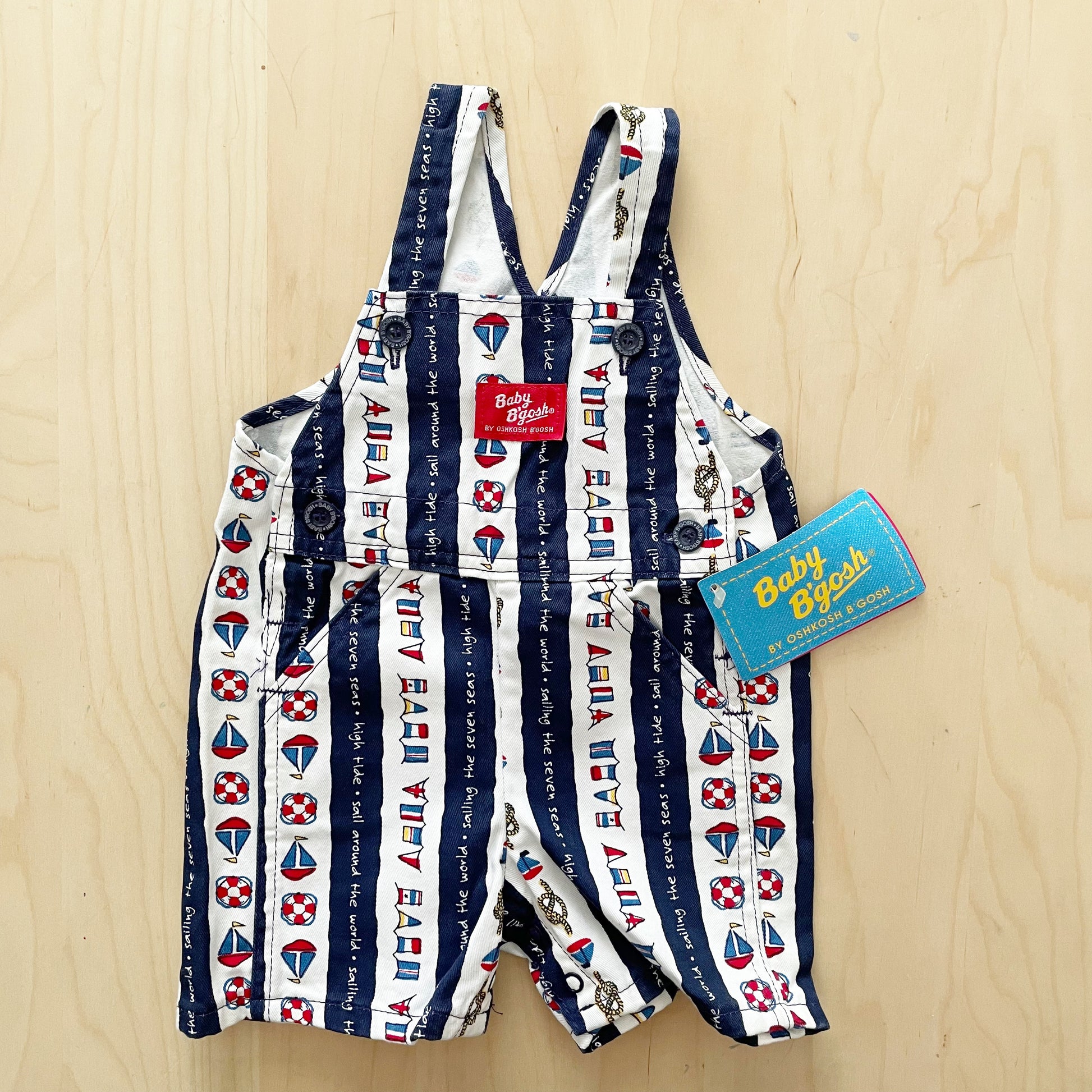 Vintage OshKosh Baby B’gosh Nautical Stripe Shortalls