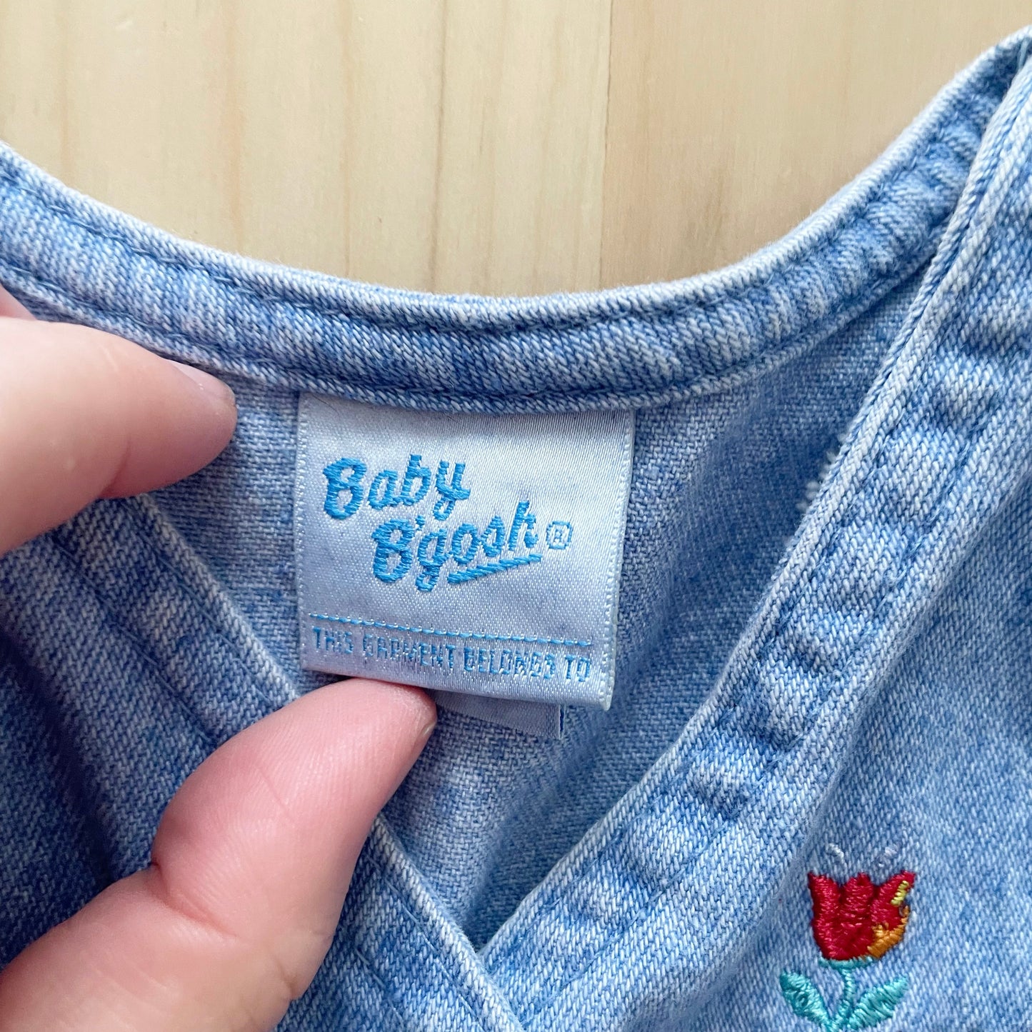 Baby B’gosh Blue Wash Tulip Dress - Yellow Clover Vintage Kids Clothes