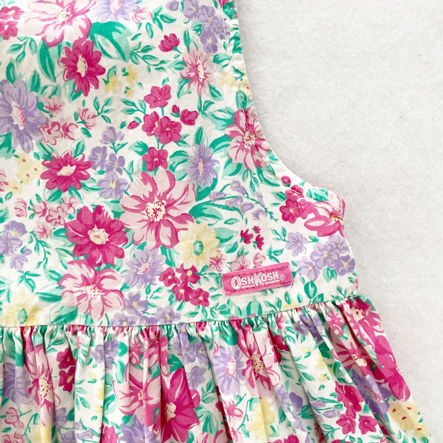 OshKosh Floral Keyhole Dress - Yellow Clover Vintage Kids Clothes