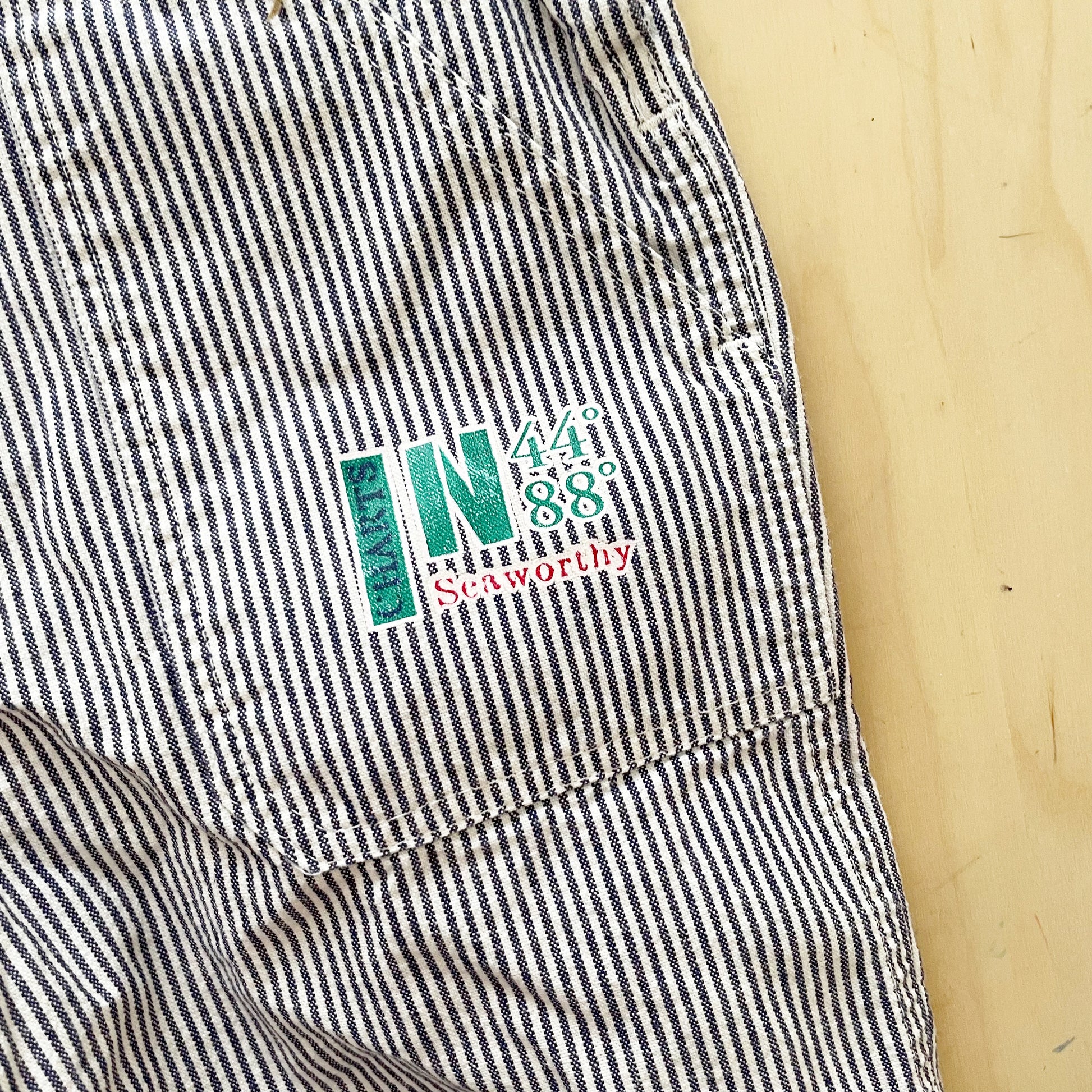 OshKosh Nautical Stripe Seaworthy Shortalls - Yellow Clover Vintage Kids Clothes