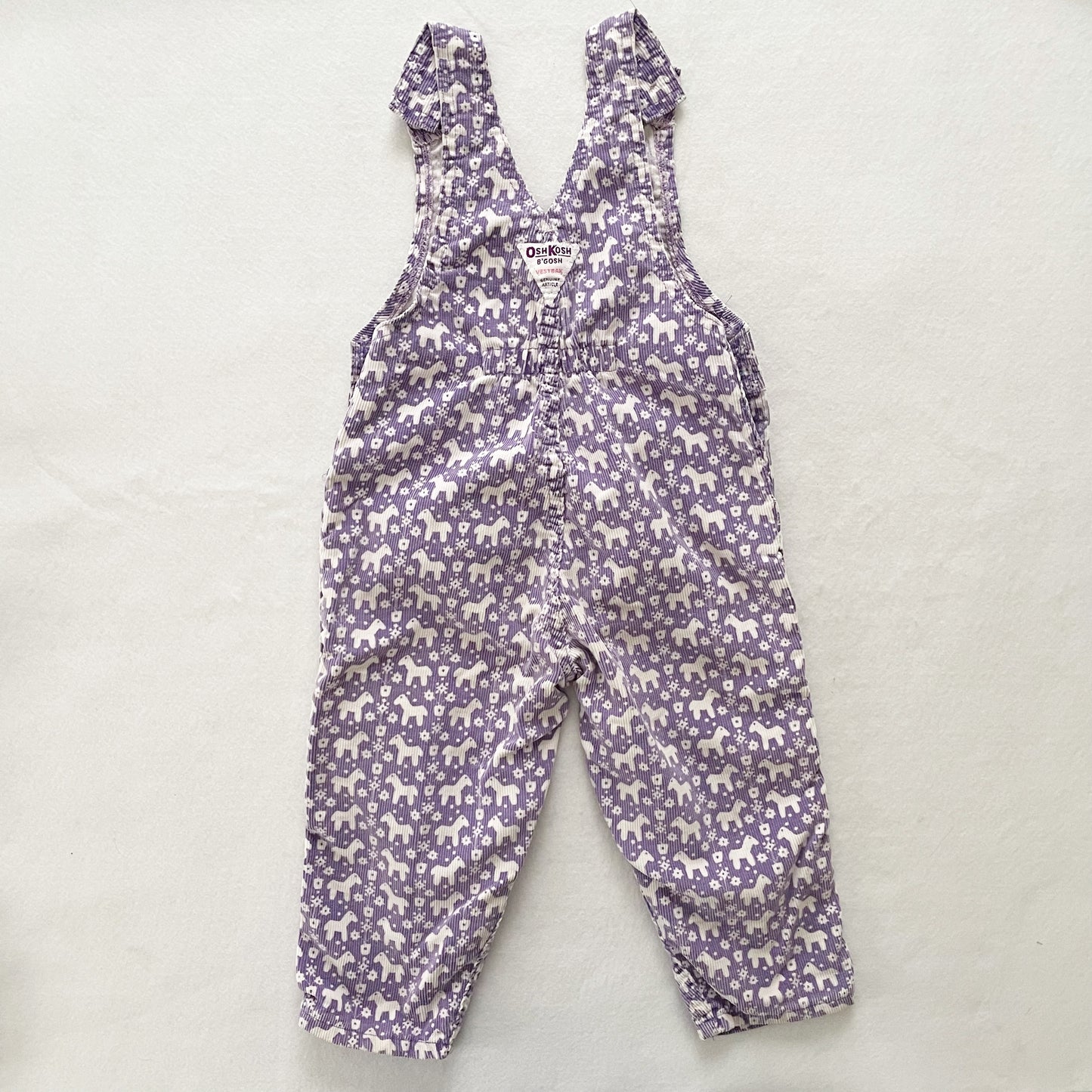 OshKosh Dala Horse Overalls - Yellow Clover Vintage Kids Clothes