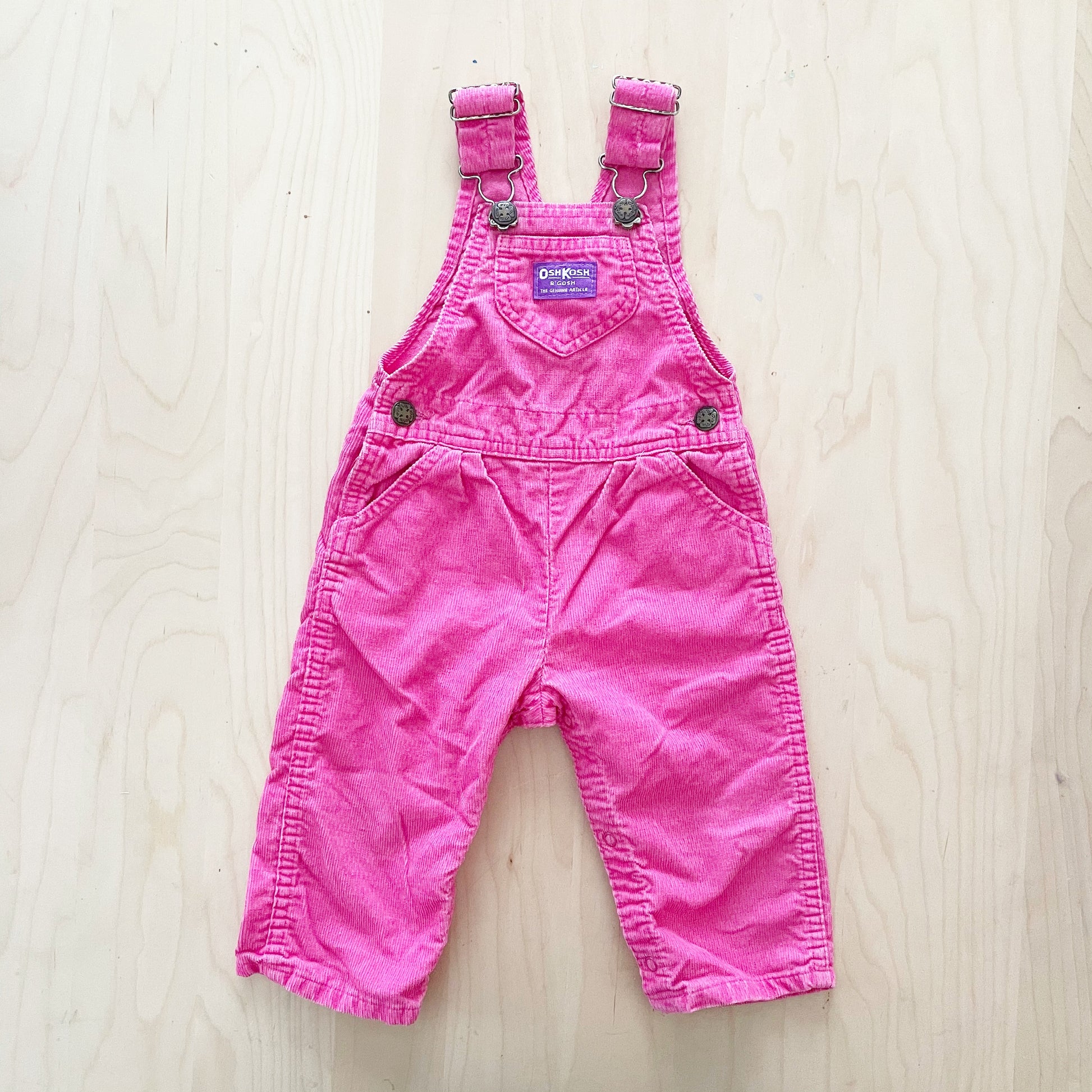 Vintage OshKosh Bright Pink Cord Overalls