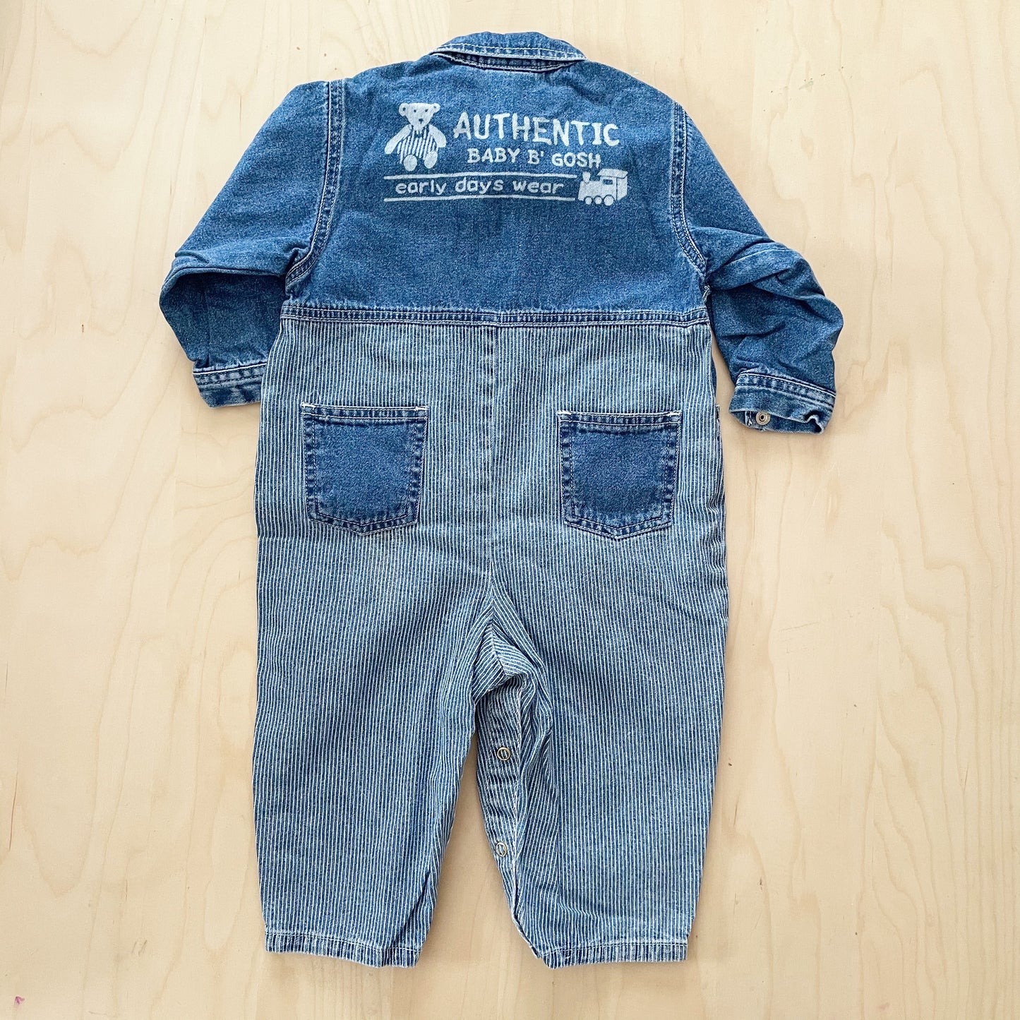 Vintage Baby B’gosh Authentic Denim Jumpsuit - Yellow Clover Vintage Kids Clothes