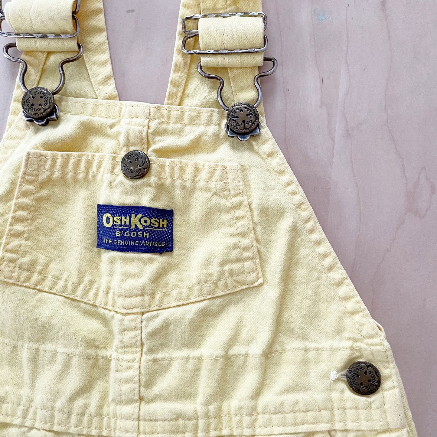 OshKosh Yellow Classic Cut Overalls - Yellow Clover Vintage Kids Clothes