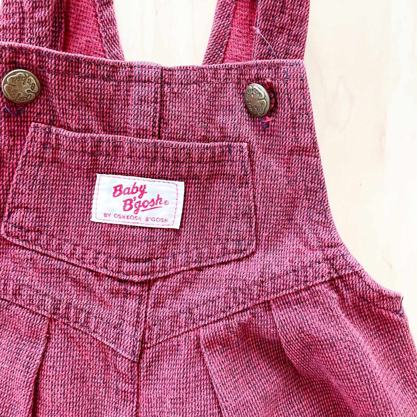 Vintage Baby B’gosh Red Bubble Overalls - Yellow Clover Vintage Kids Clothes