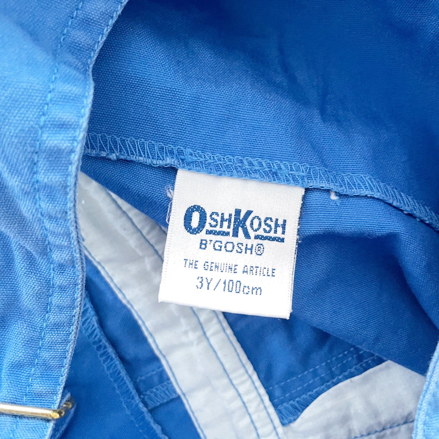 OshKosh Sky Blue Baggy Shortalls - Yellow Clover Vintage Kids Clothes