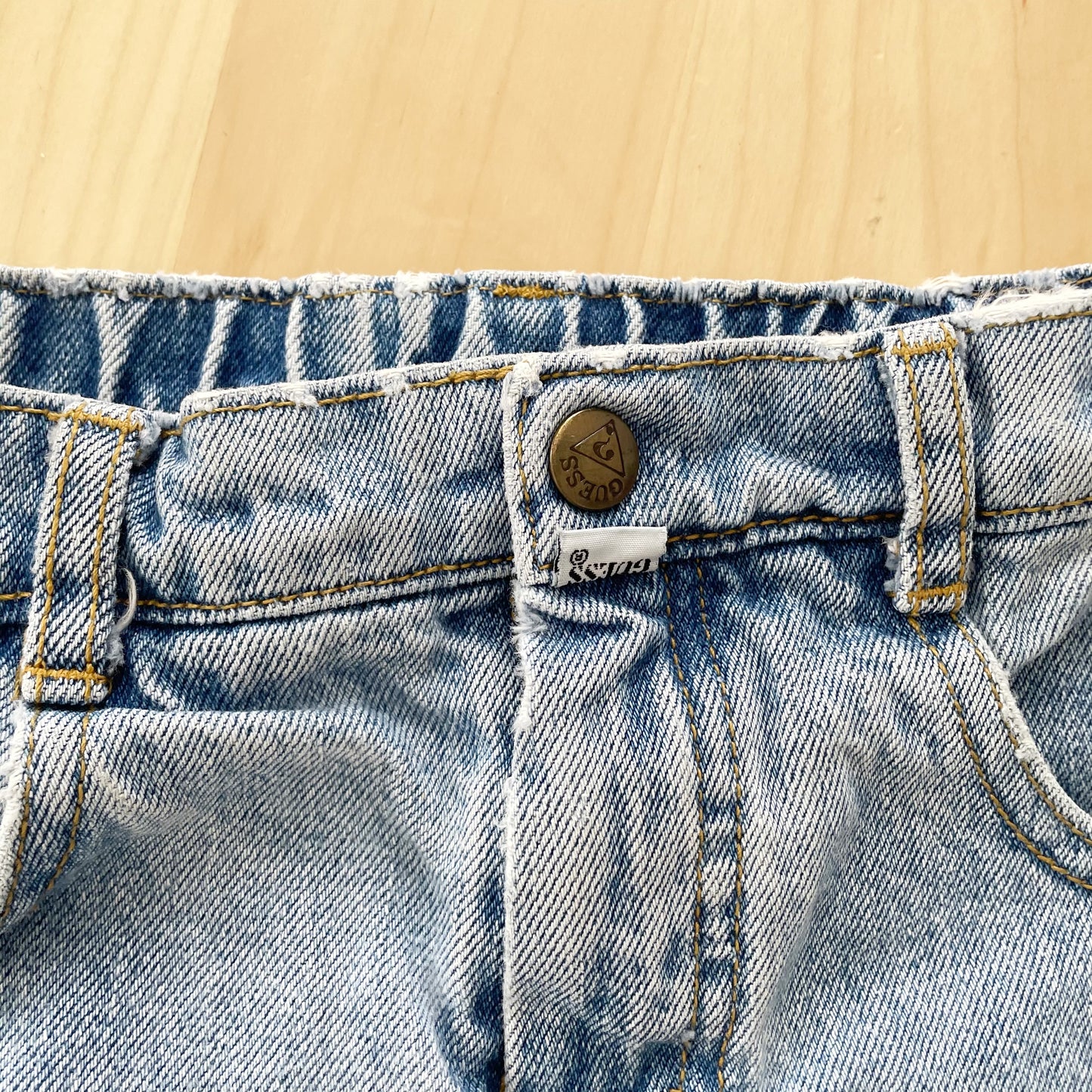 Vintage Guess Lighter Wash Denim Shorts - Yellow Clover Vintage Kids Clothes