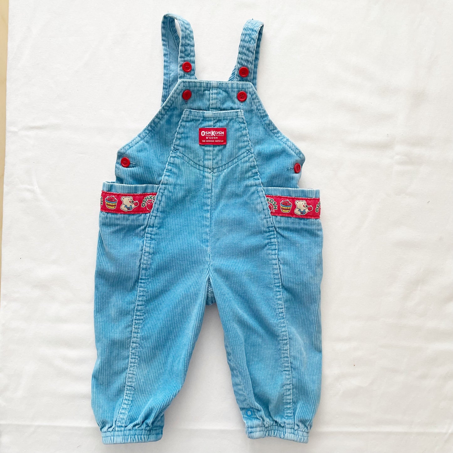 OshKosh Chunky Cord Apple Bears Overalls