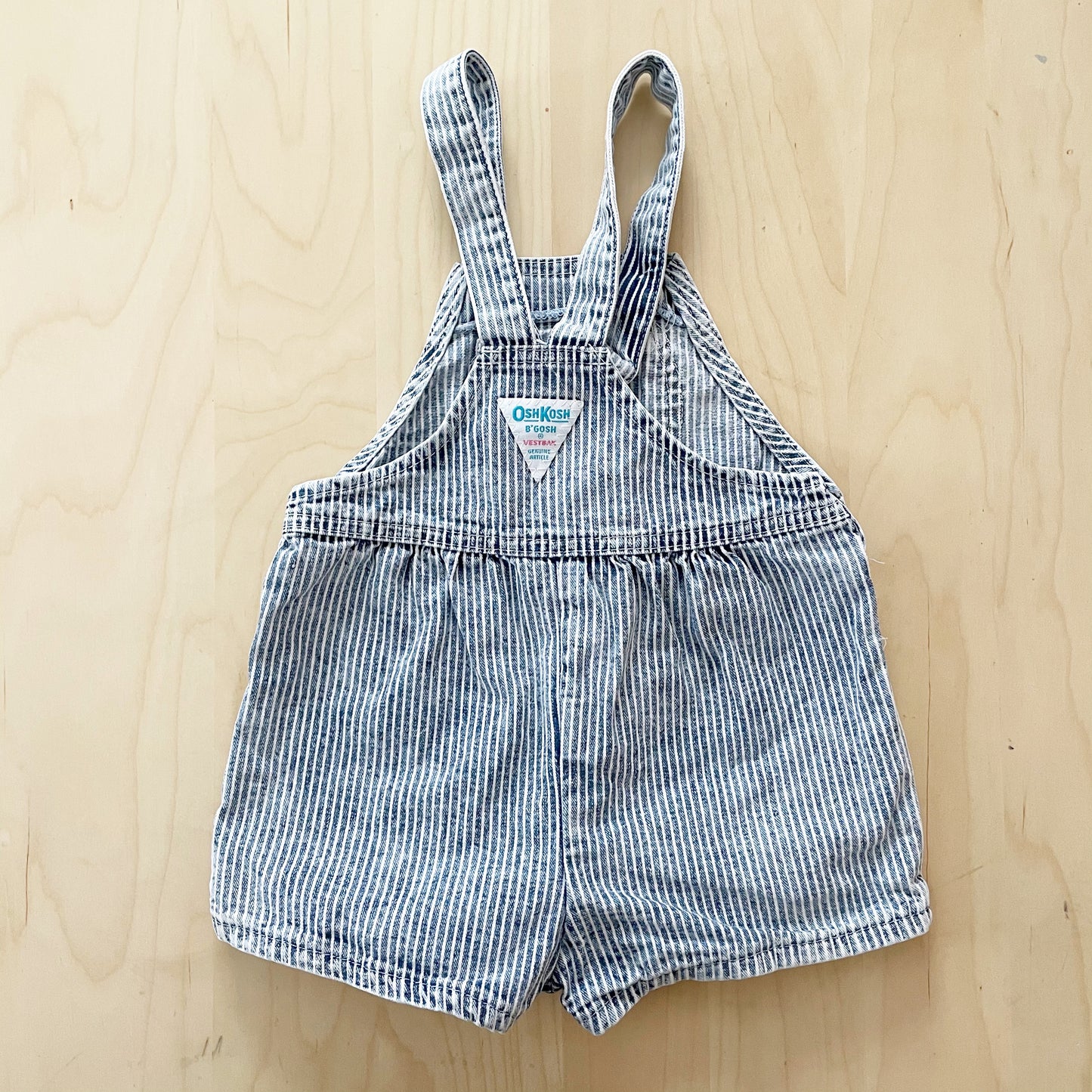 Vintage OshKosh Acid Wash Engineer Stripe Shortalls - Yellow Clover Vintage Kids Clothes