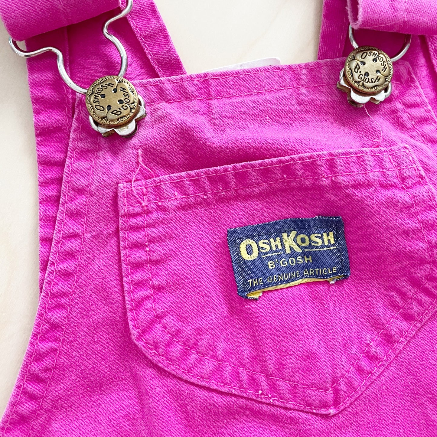 Vintage OshKosh Fuchsia Pink Overalls - Yellow Clover Vintage Kids Clothes