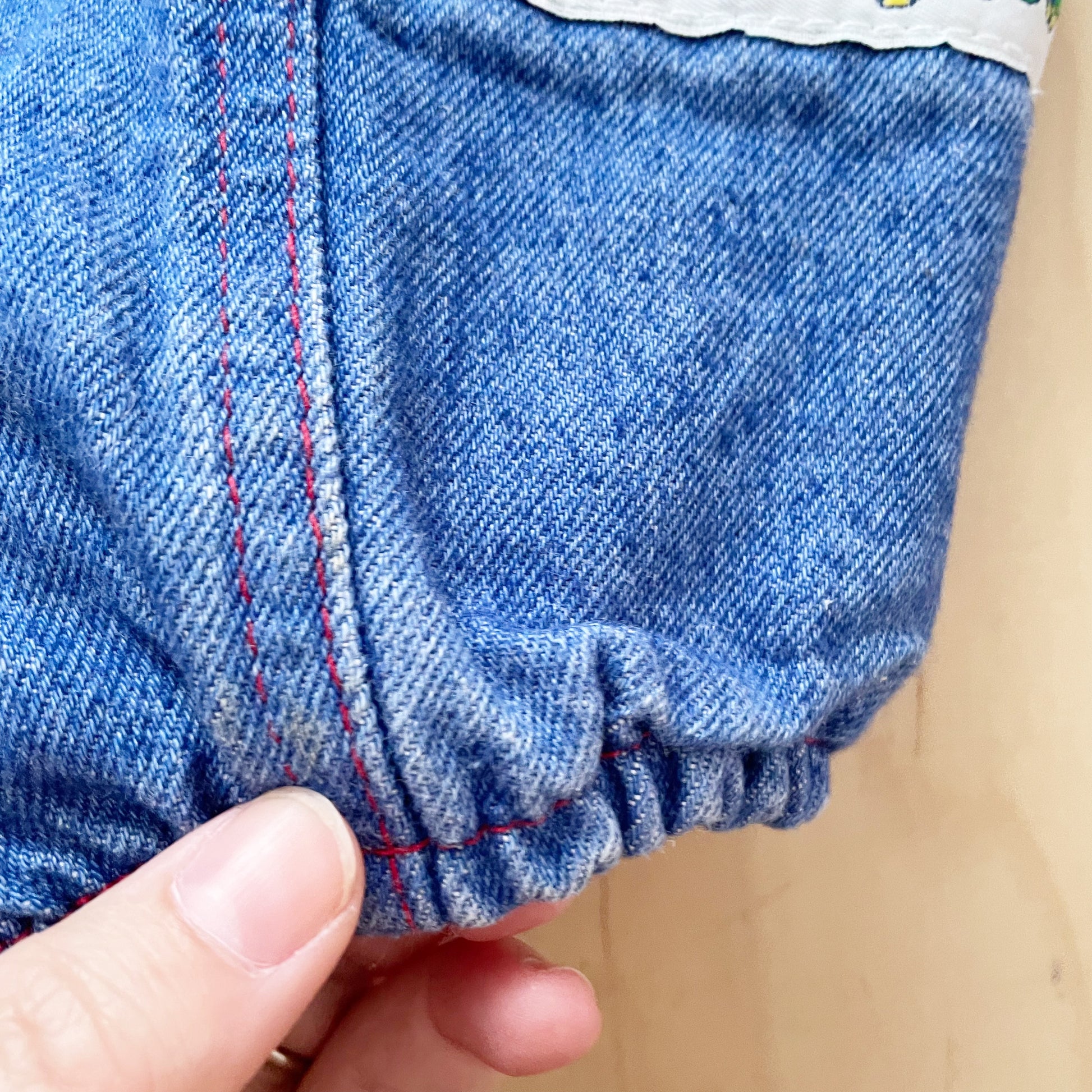 OshKosh Blue Wash Denim Train Bubble Overalls - Yellow Clover Vintage Kids Clothes