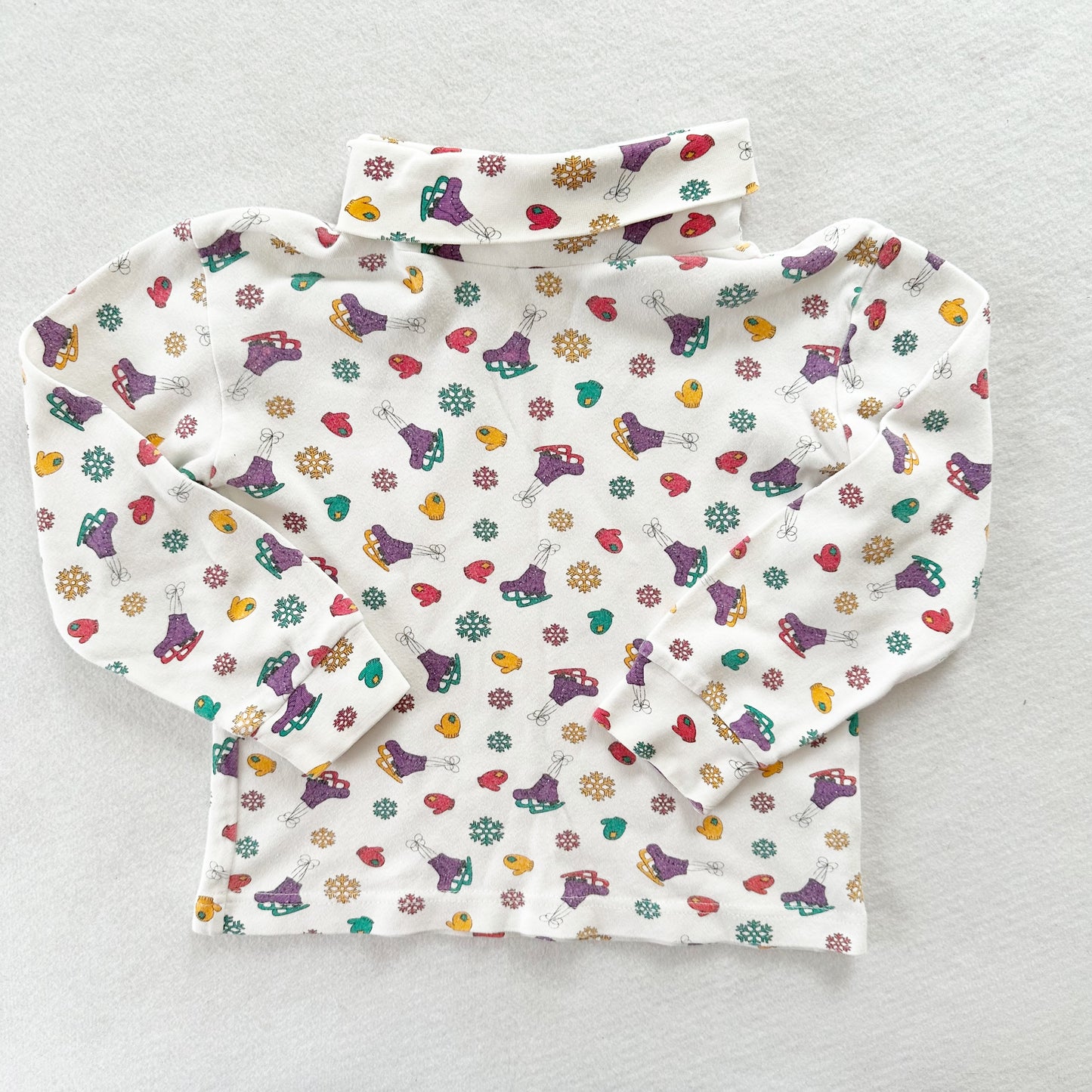 Honors Winter Print Turtleneck - Yellow Clover Vintage Kids Clothes