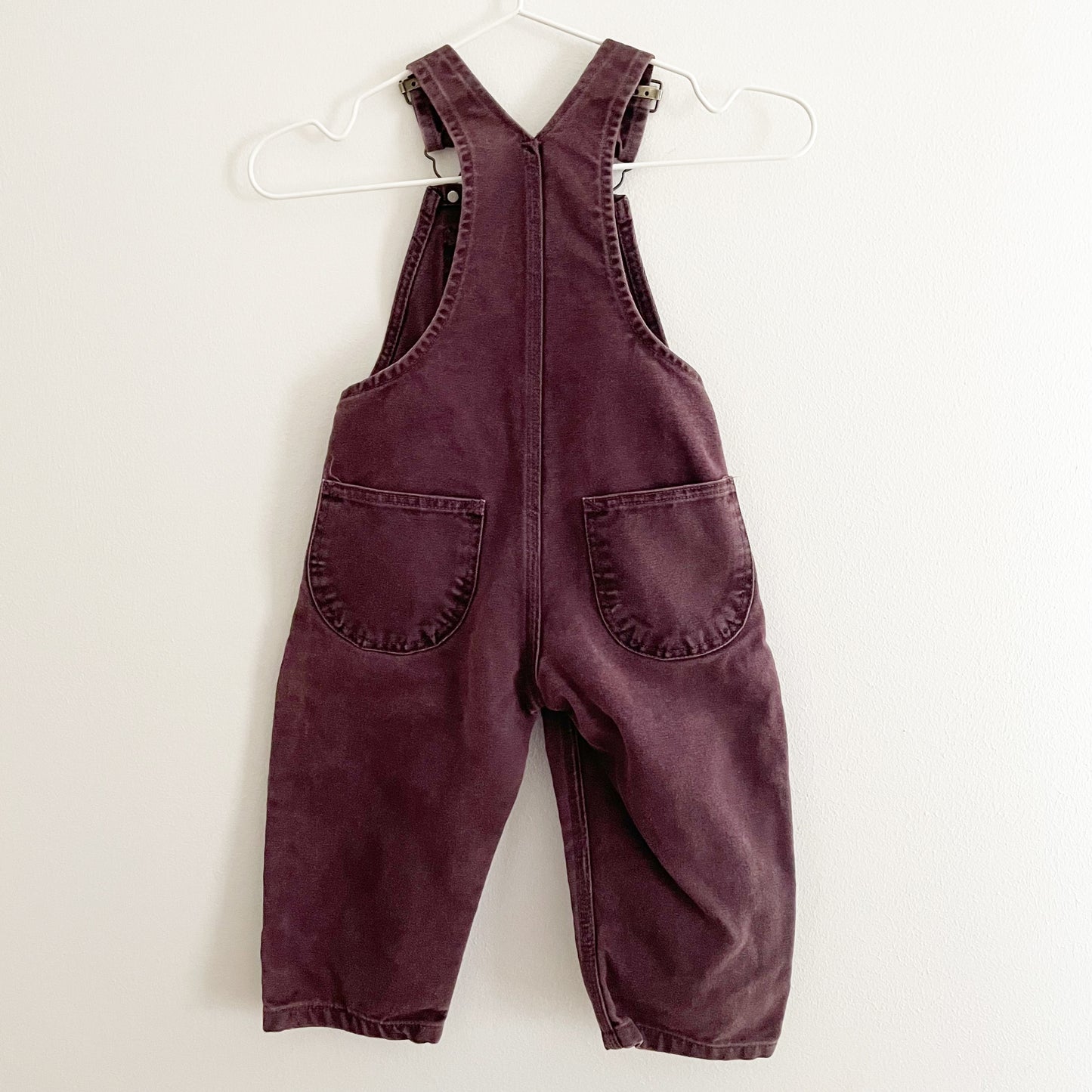 Carhartt Maroon Overalls • 2T - Yellow Clover Vintage Kids Clothes