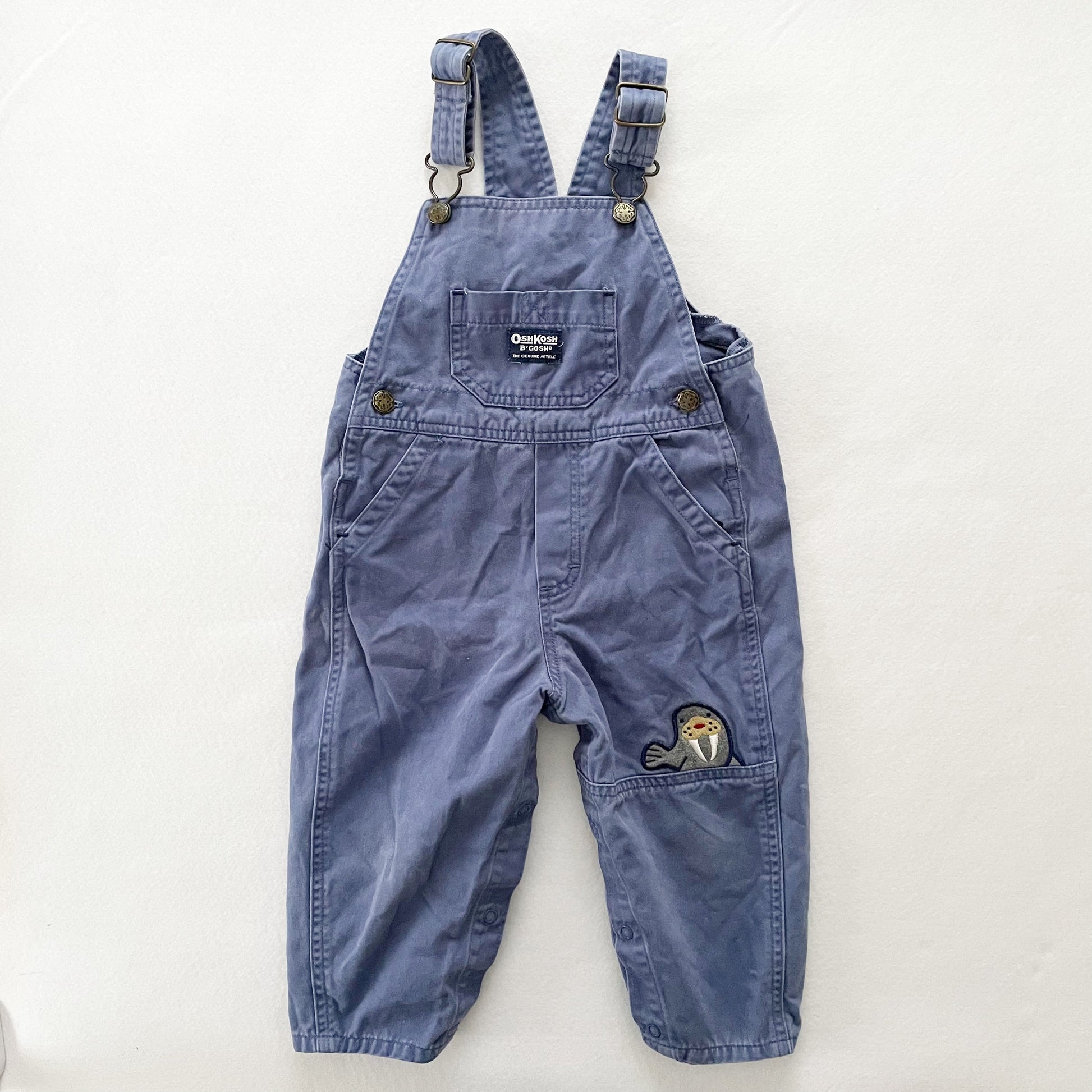 OshKosh Walrus Patch Overalls - Yellow Clover Vintage Kids Clothes