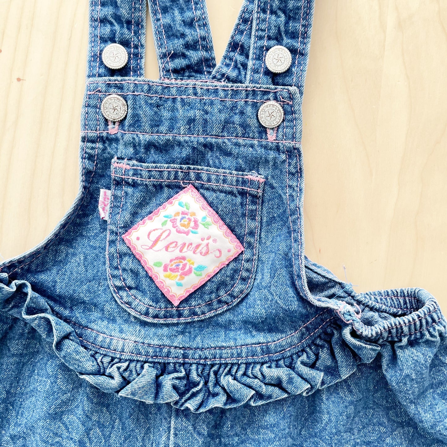 Little Levi’s Floral Denim Overalls