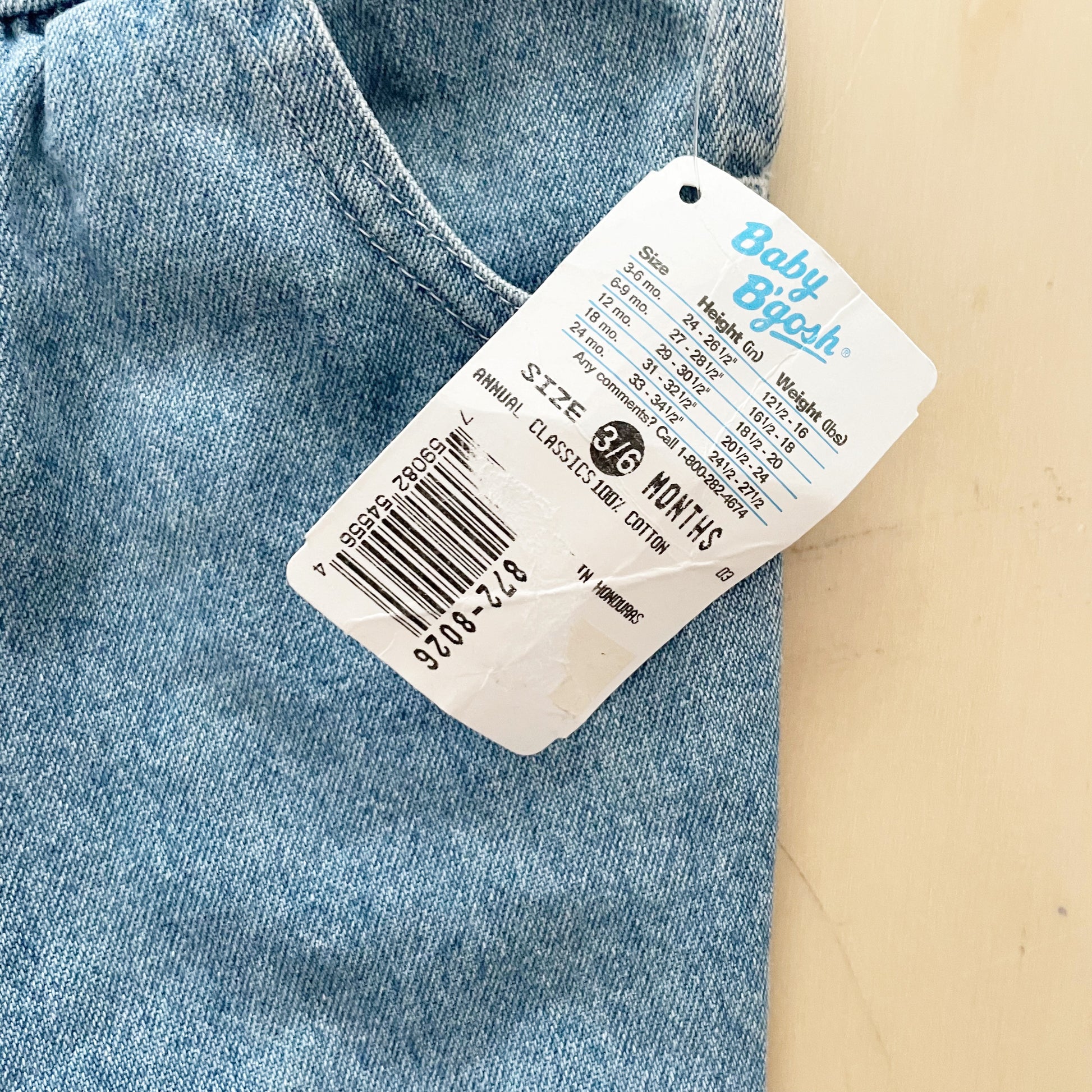 Baby B’gosh Light Wash Overalls - Yellow Clover Vintage Kids Clothes