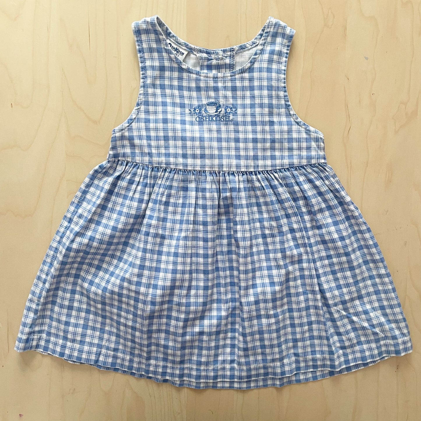 OshKosh Teacup Plaid Tie Back Dress - Yellow Clover Vintage Kids Clothes