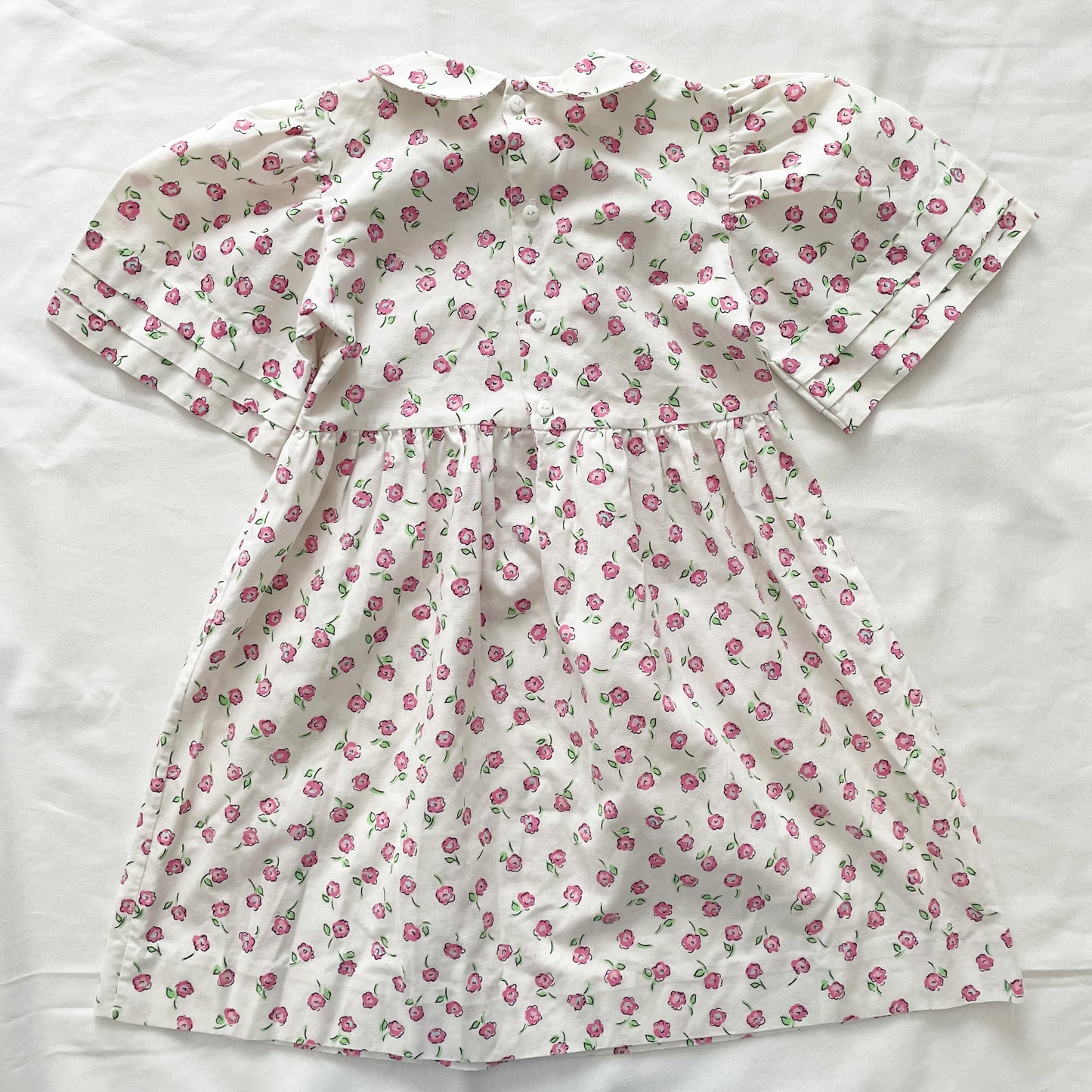OshKosh Bell Sleeve Pleated Floral Print Dress - Yellow Clover Vintage Kids Clothes