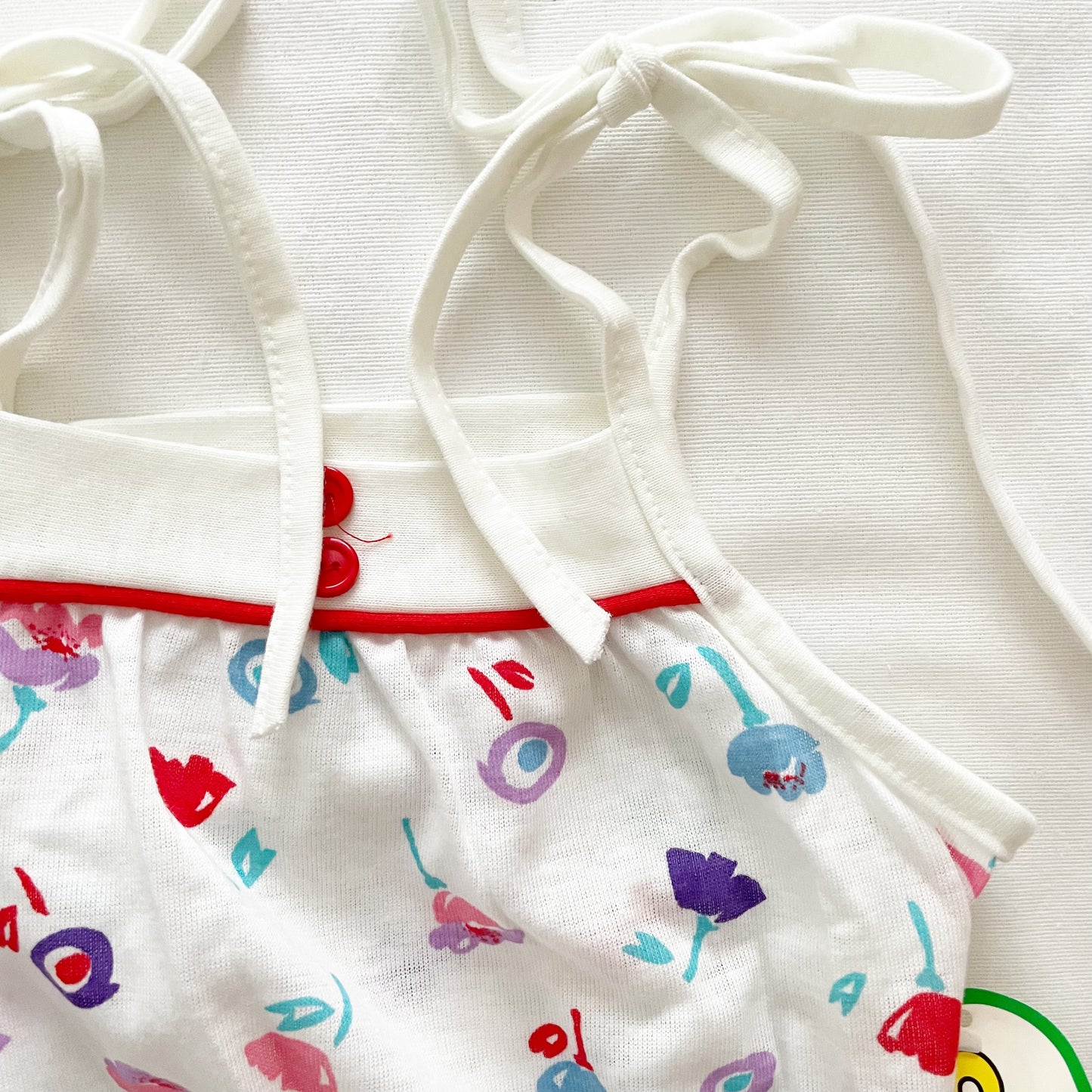 Floral Tie Cropped Tank Set • 2T - Yellow Clover Vintage Kids Clothes