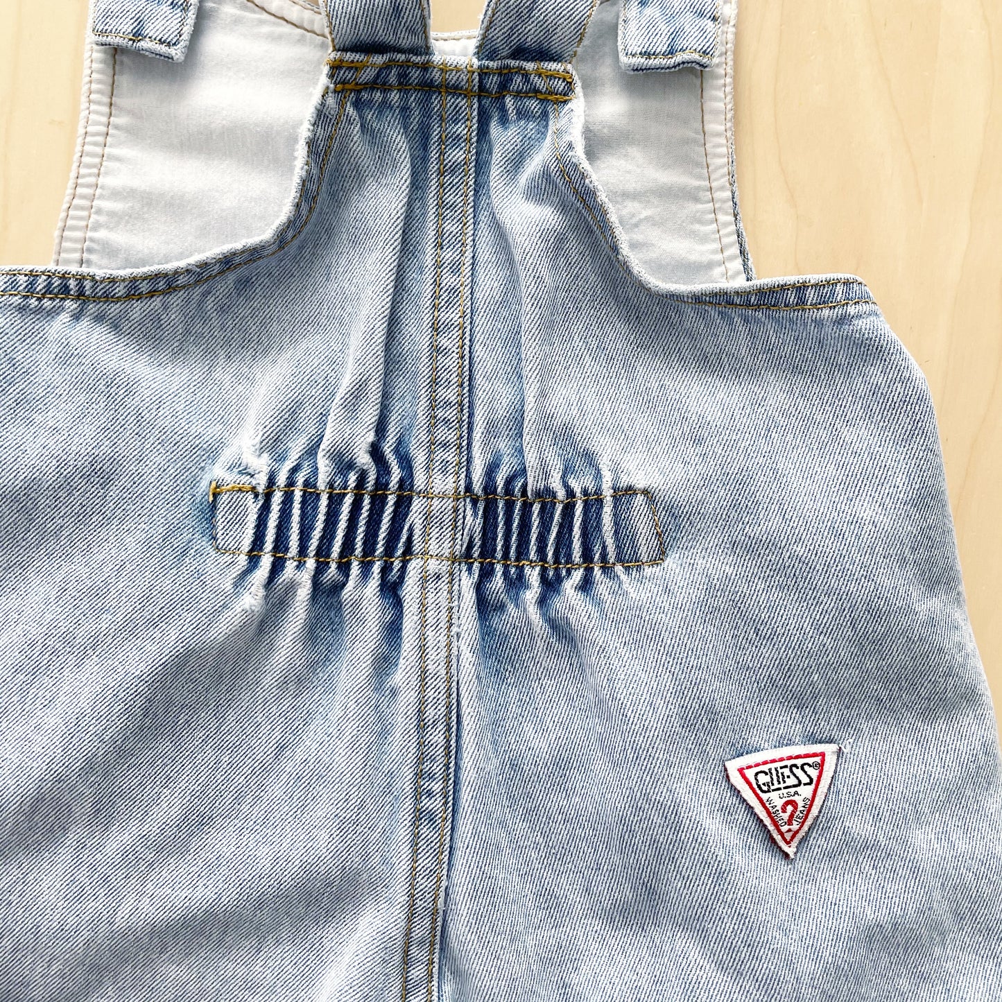 Vintage Guess Light Wash Button Overalls - Yellow Clover Vintage Kids Clothes