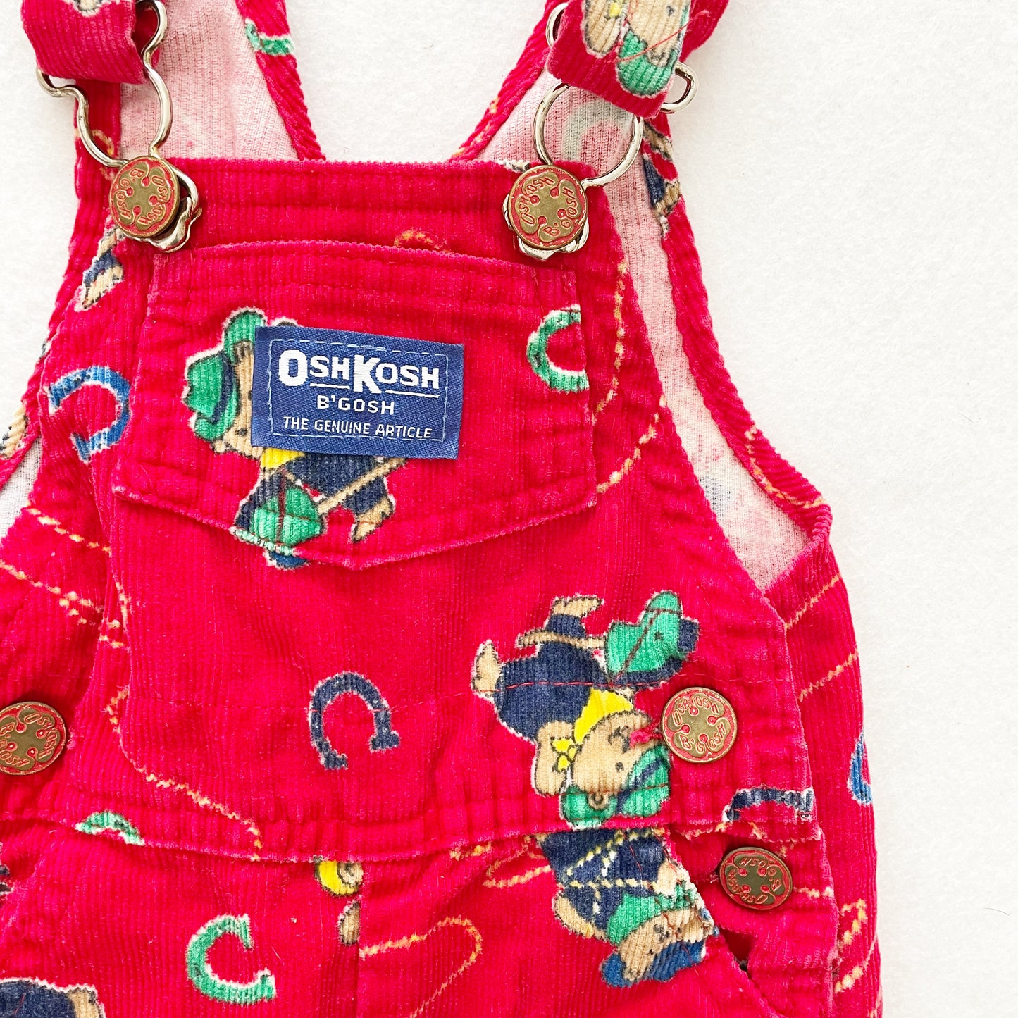 OshKosh Cowboy Bears Overalls - Yellow Clover Vintage Kids Clothes
