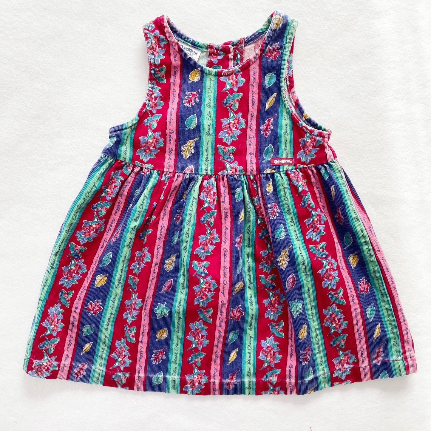 Vintage OshKosh Cord Leaves + Flowers Dress