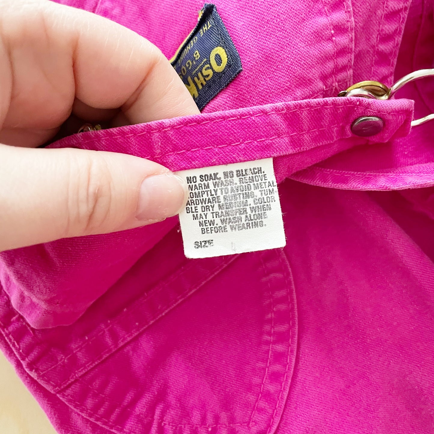 Vintage OshKosh Fuchsia Pink Overalls - Yellow Clover Vintage Kids Clothes